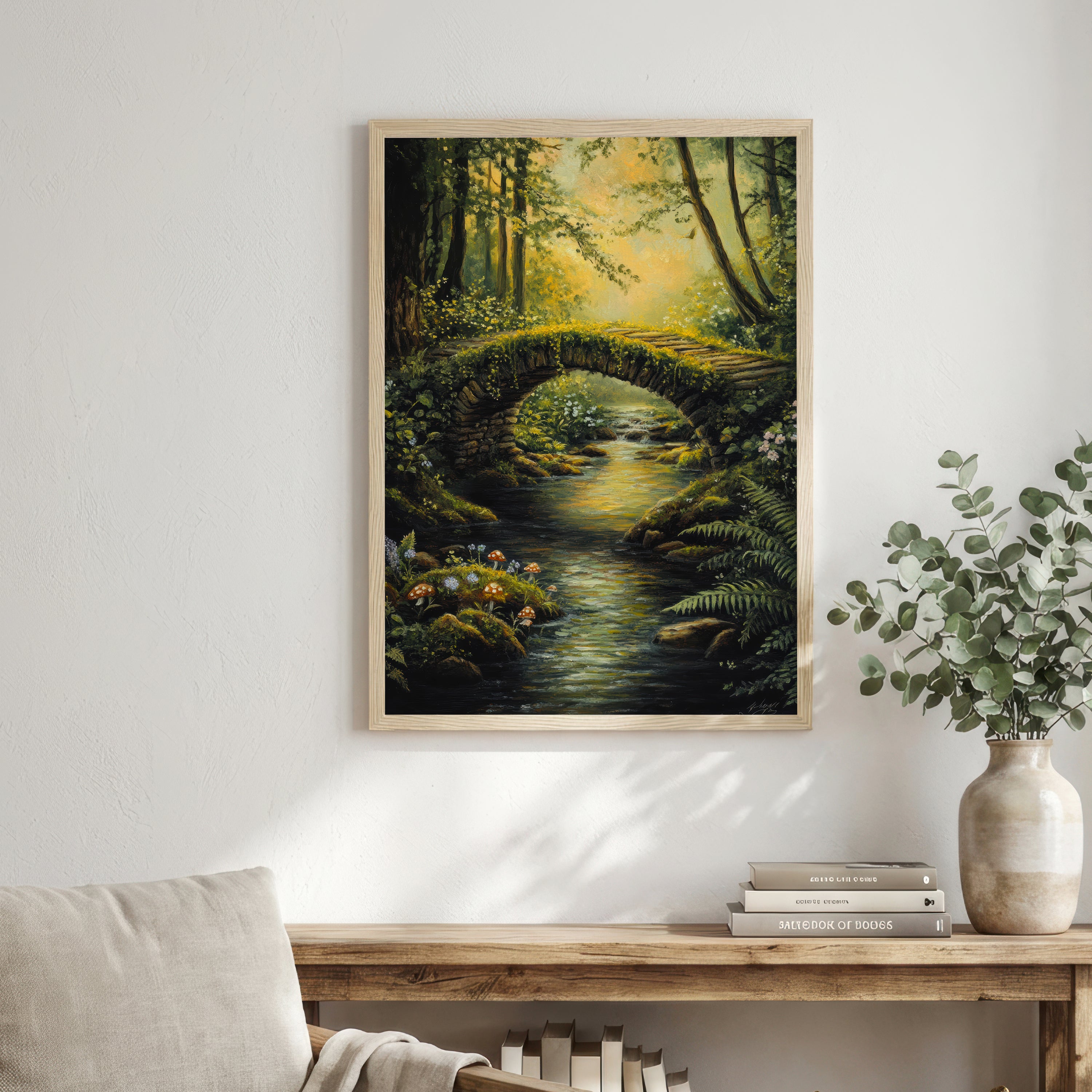 Woodland Stream Forest Art Print