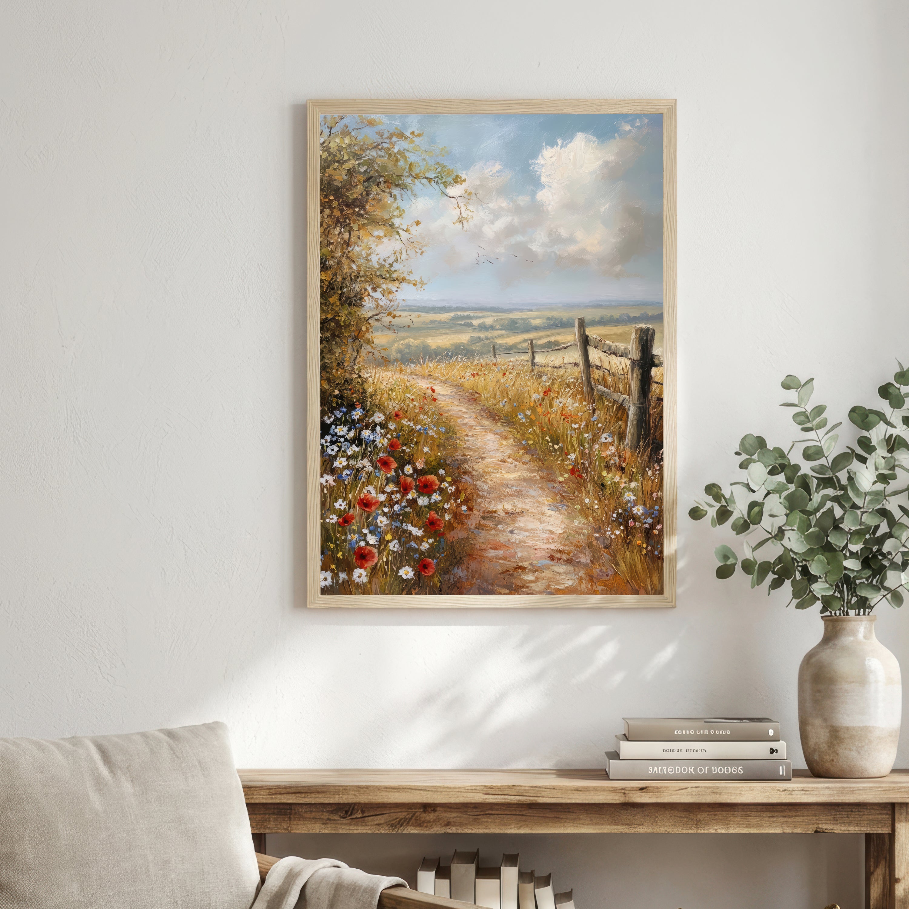Wildflower Country Path Art Print