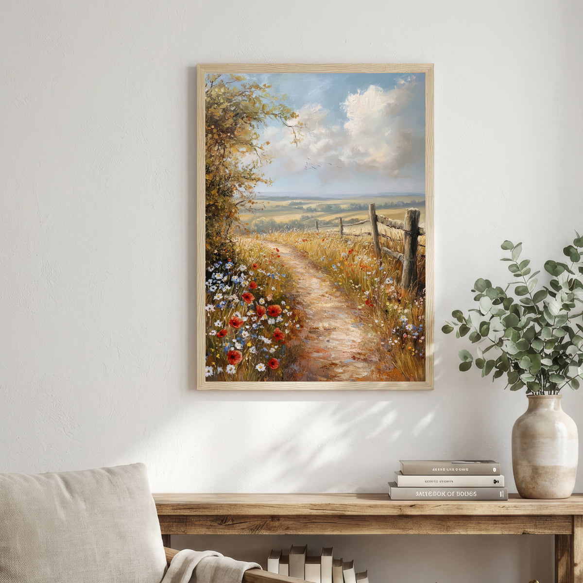Wildflower Country Path Art Print
