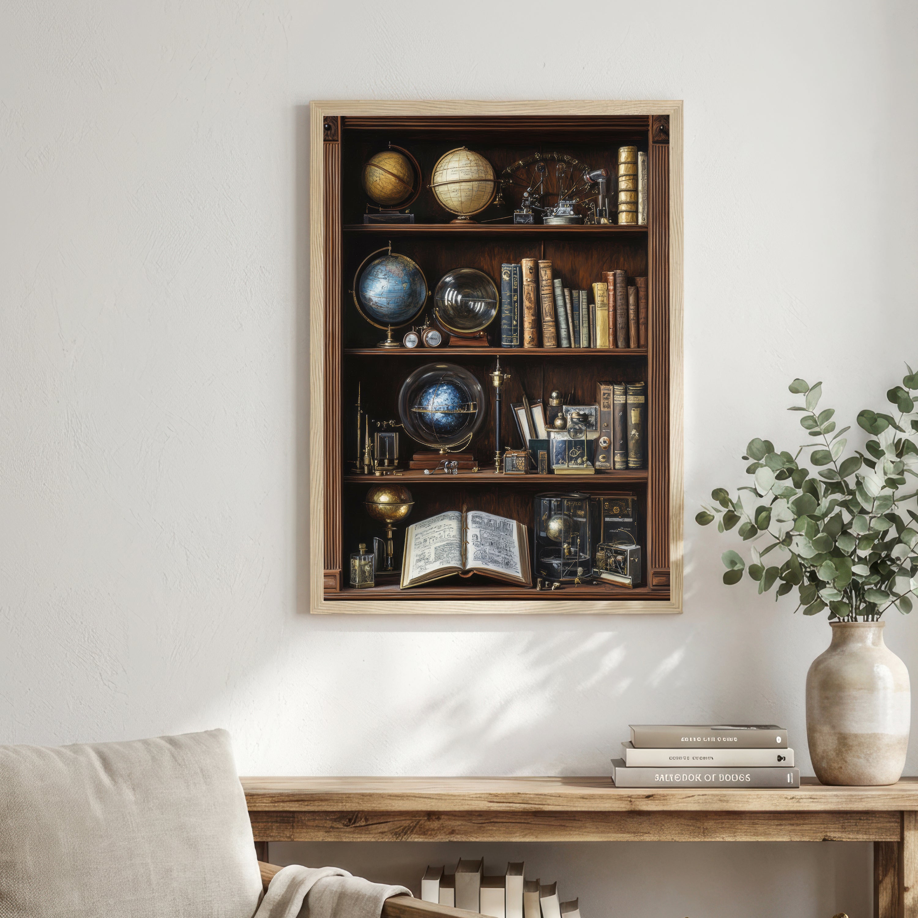 Dark Academia Study Shelf Art Print