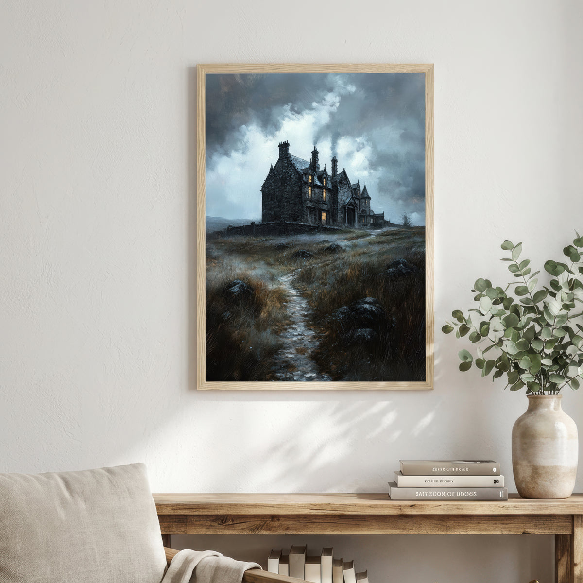 Gothic Manor Dark Landscape Art Print