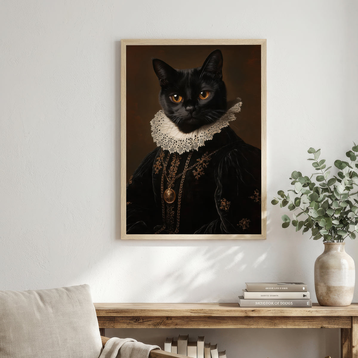 Black Cat Renaissance Art Print