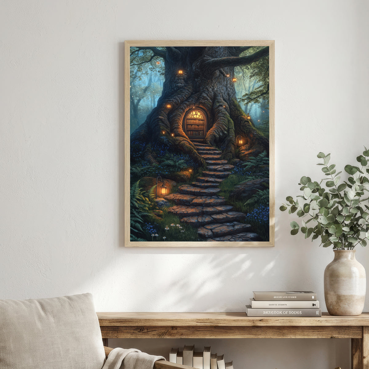 Enchanted Tree Library Art Print