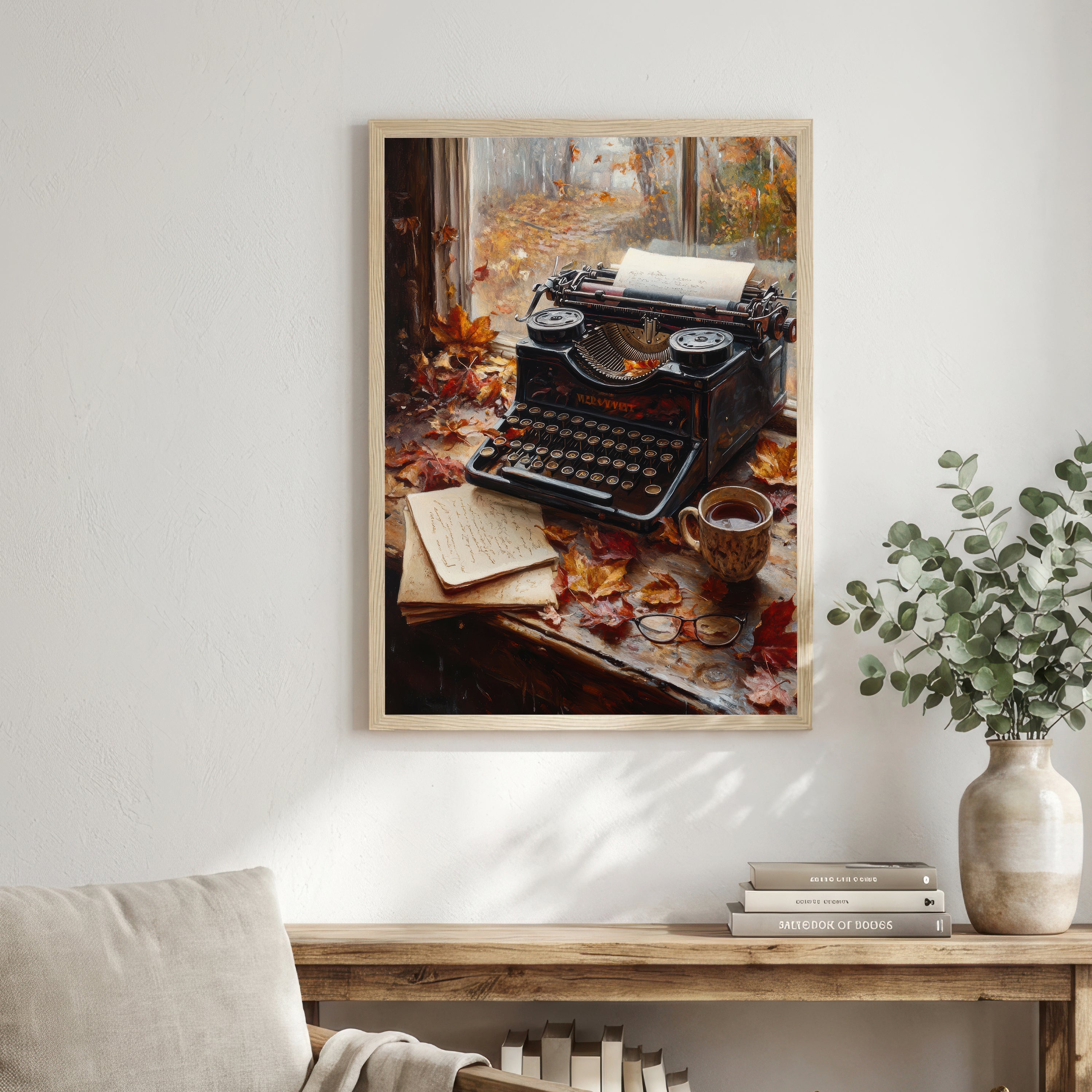 Autumn Typewriter Still Life Art Print
