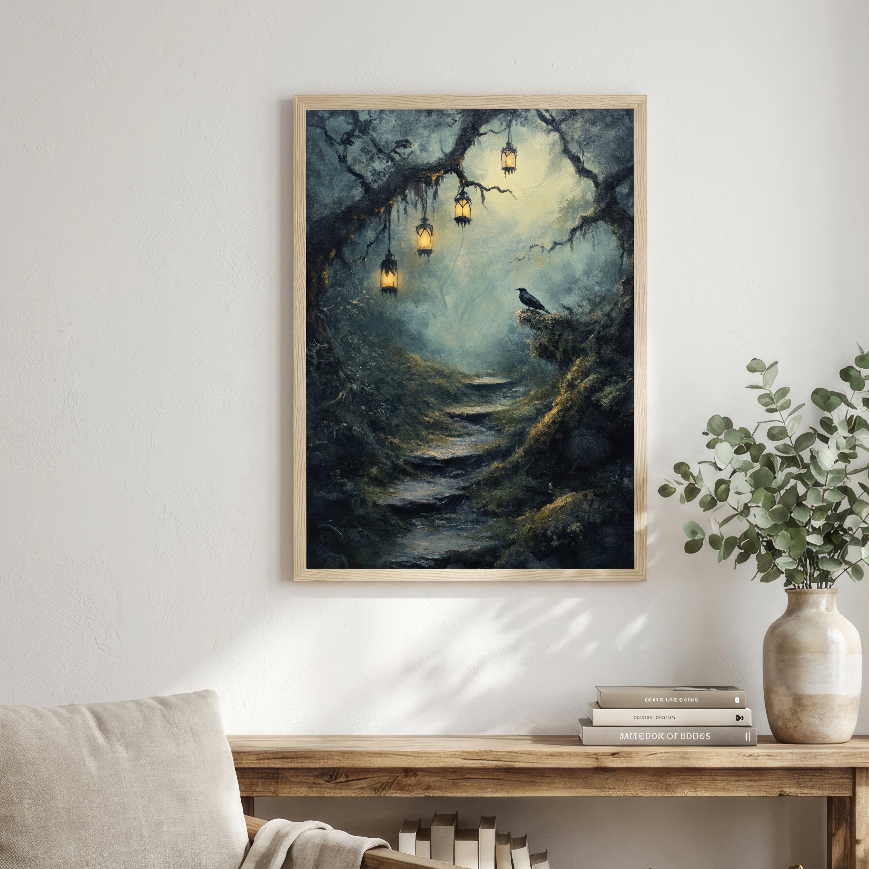 Enchanted Forest Raven Art Print