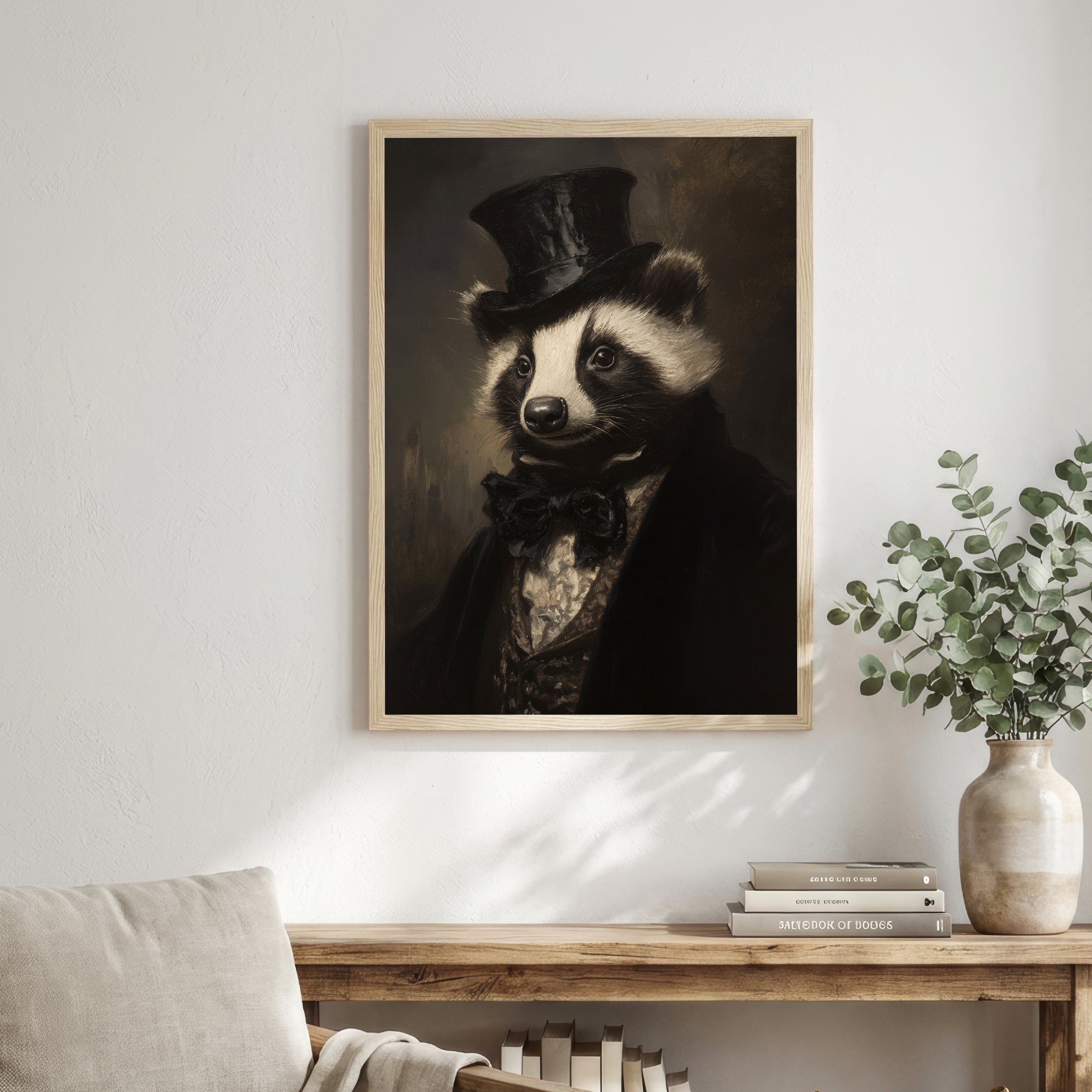 Victorian Raccoon Portrait Art Print