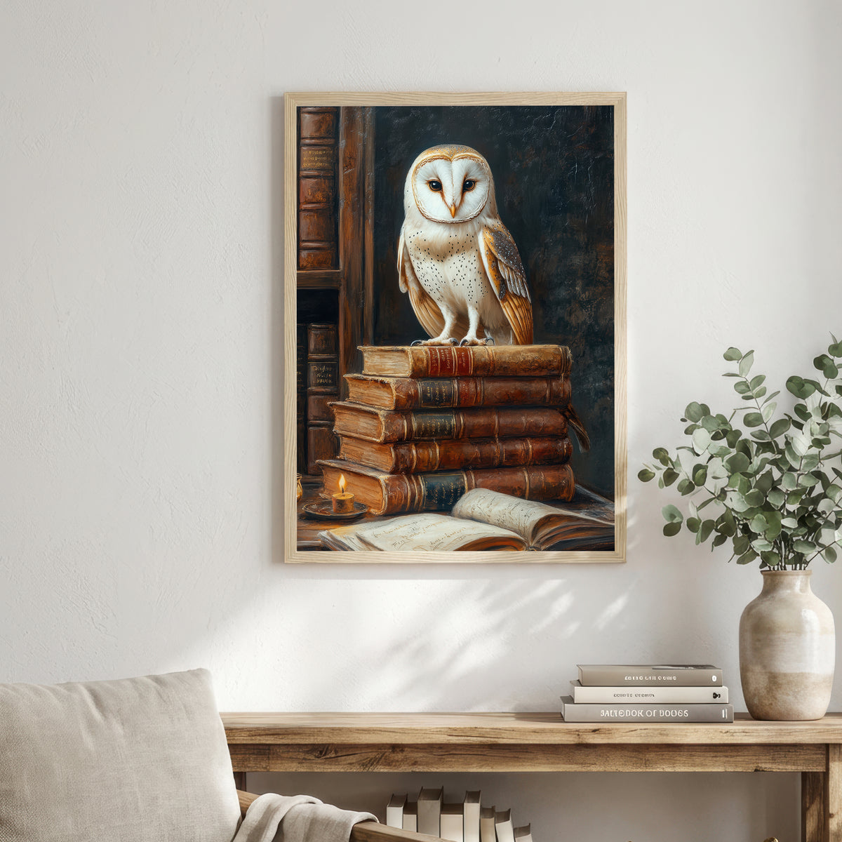 Barn Owl Dark Academia Art Print