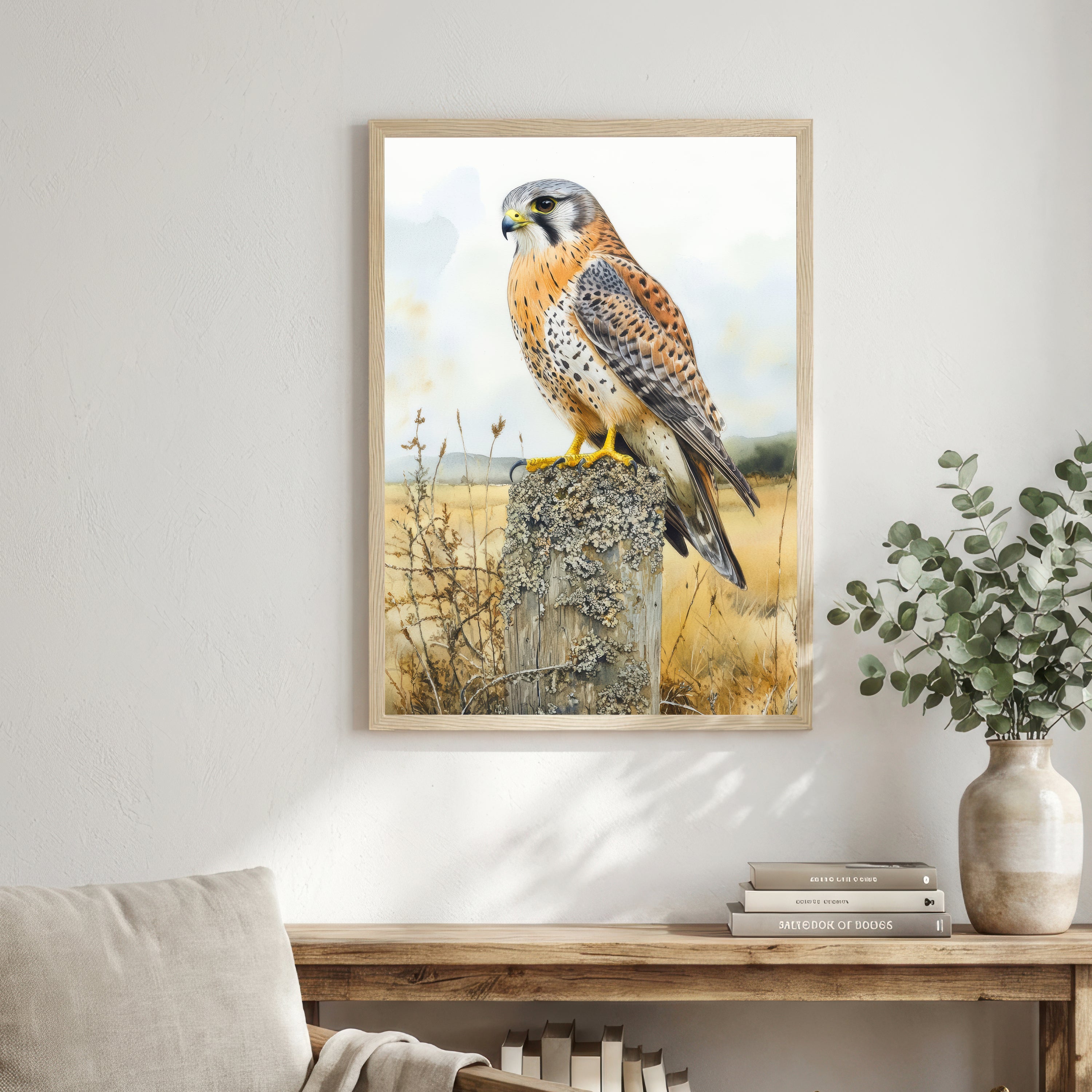 Kestrel Wildlife Watercolour Art Print