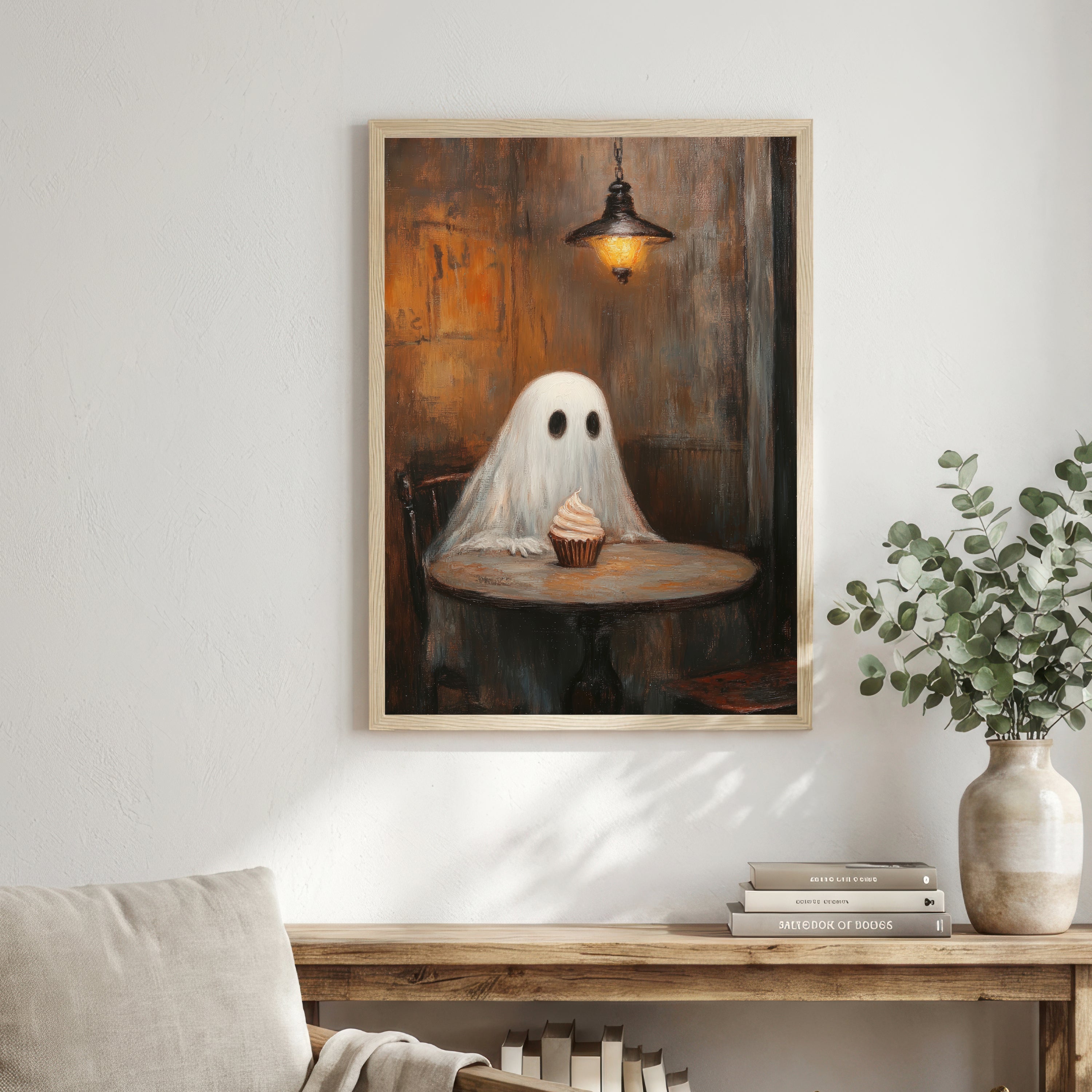 Ghost with Cupcake Art Print
