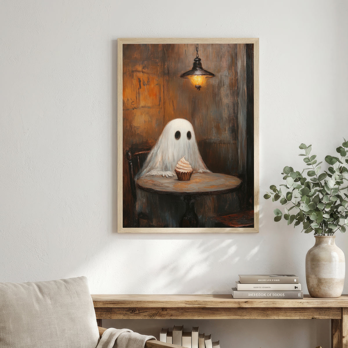 Ghost with Cupcake Art Print