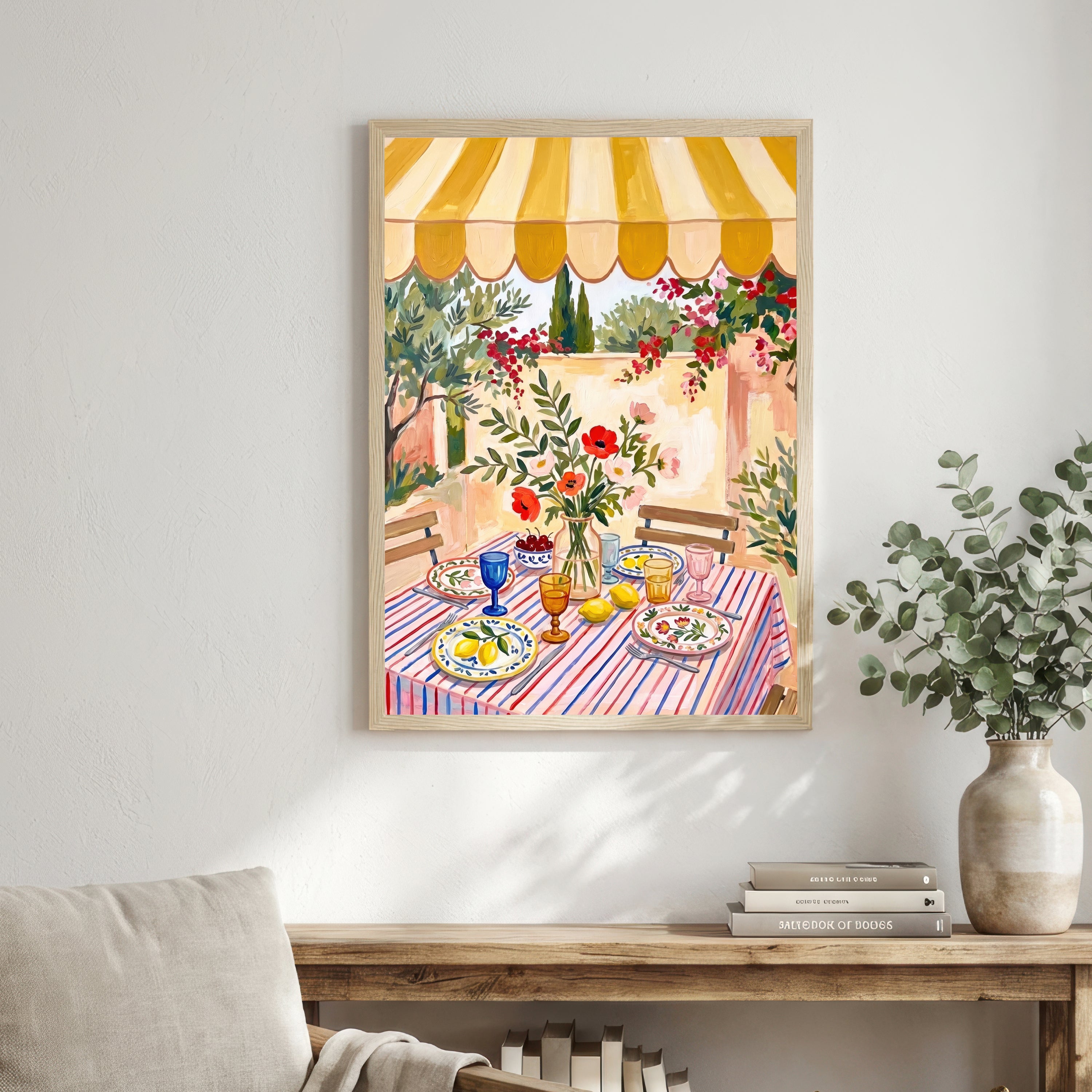 Mediterranean Garden Table Art Print