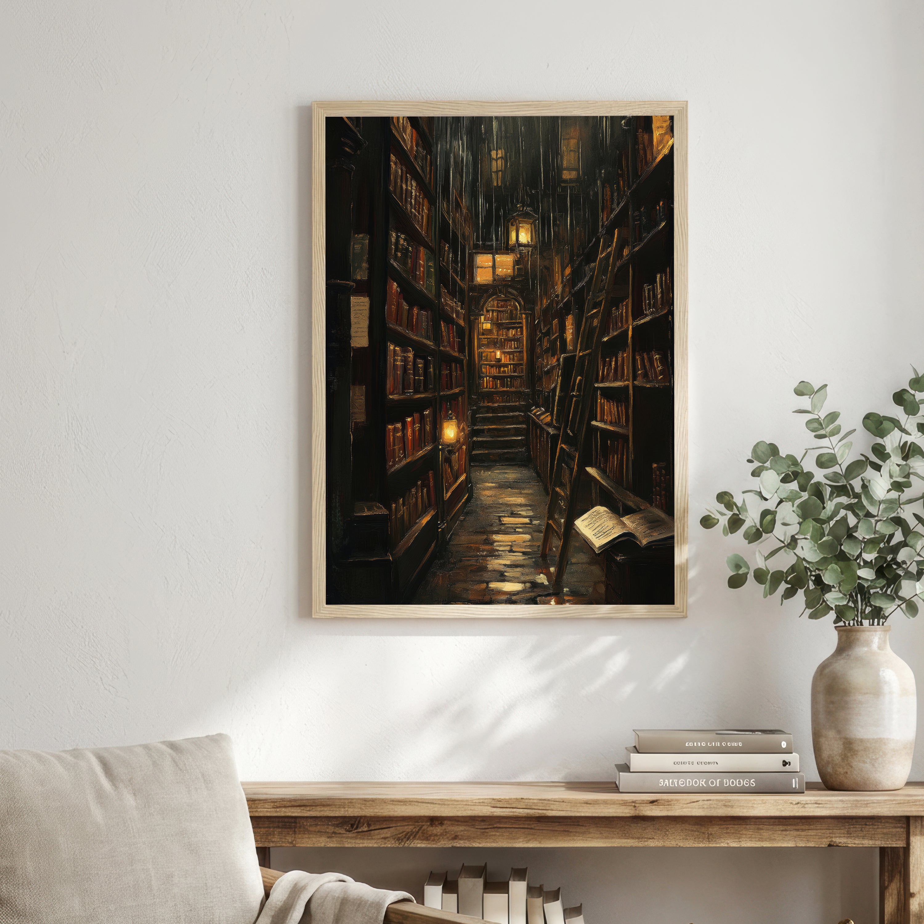 Gothic Library Dark Academia Art Print