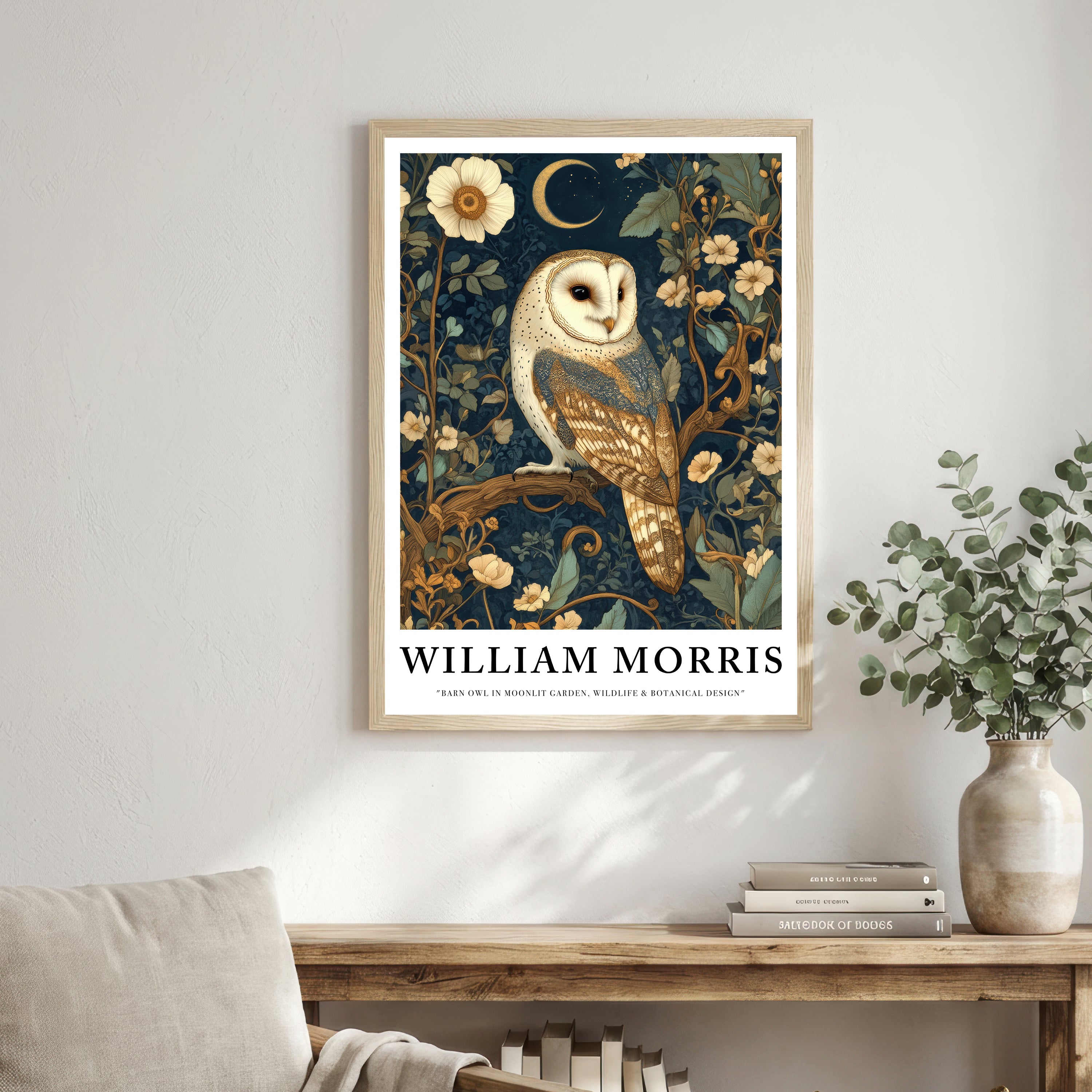 William Morris Inspired Barn Owl Art Print