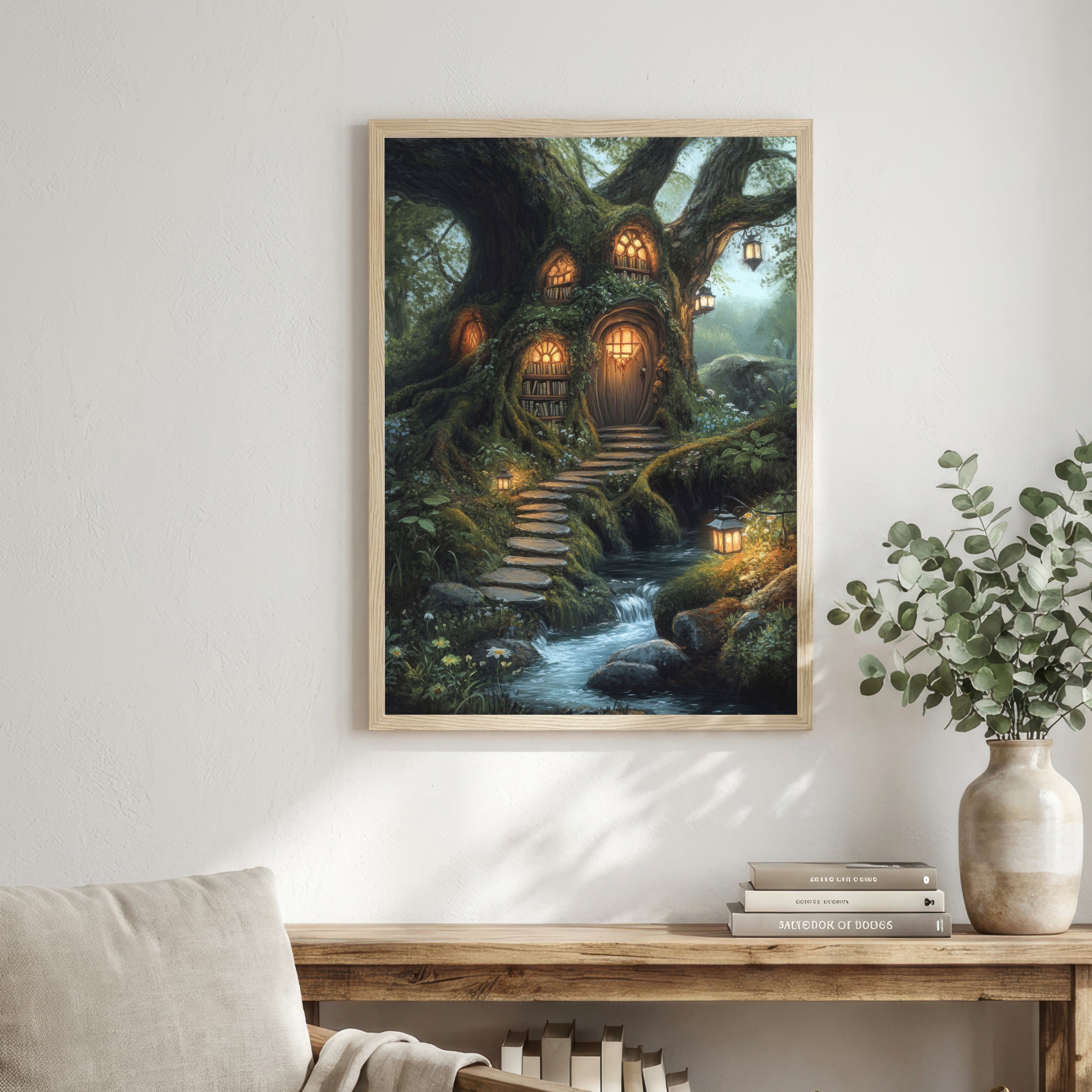 Enchanted Treehouse Woodland Art Print