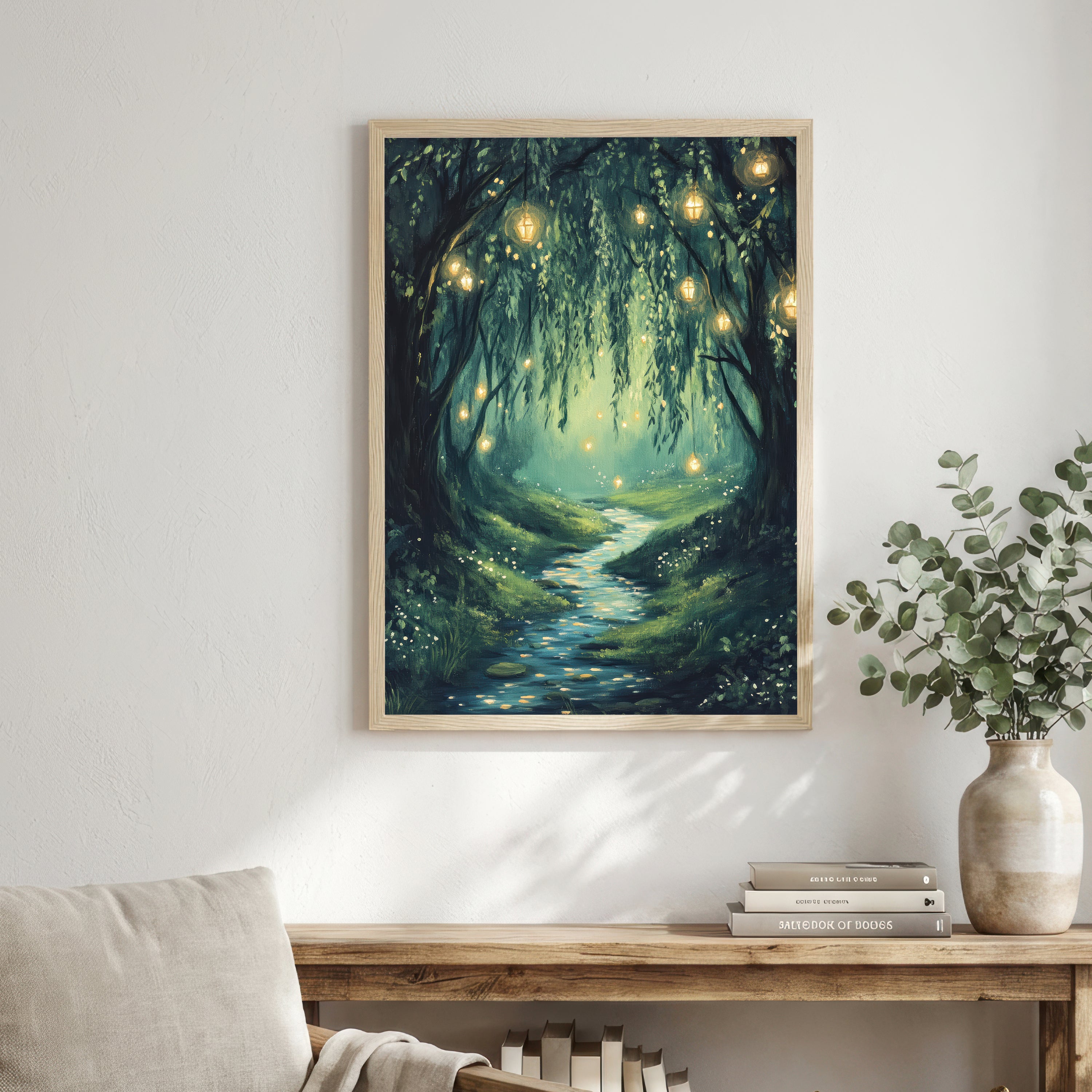 Enchanted Woodland Lanterns Art Print