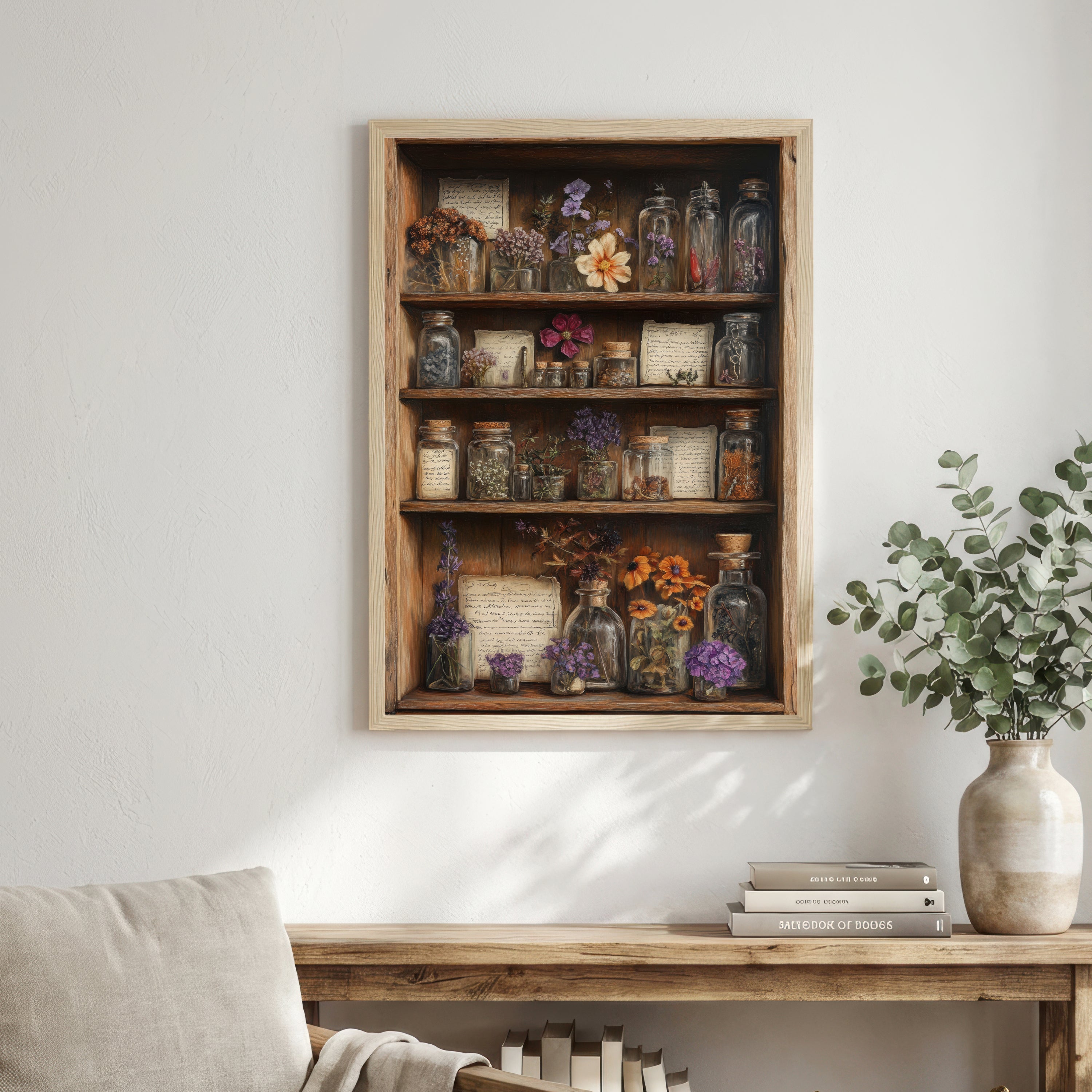 Vintage Apothecary Flowers Art Print