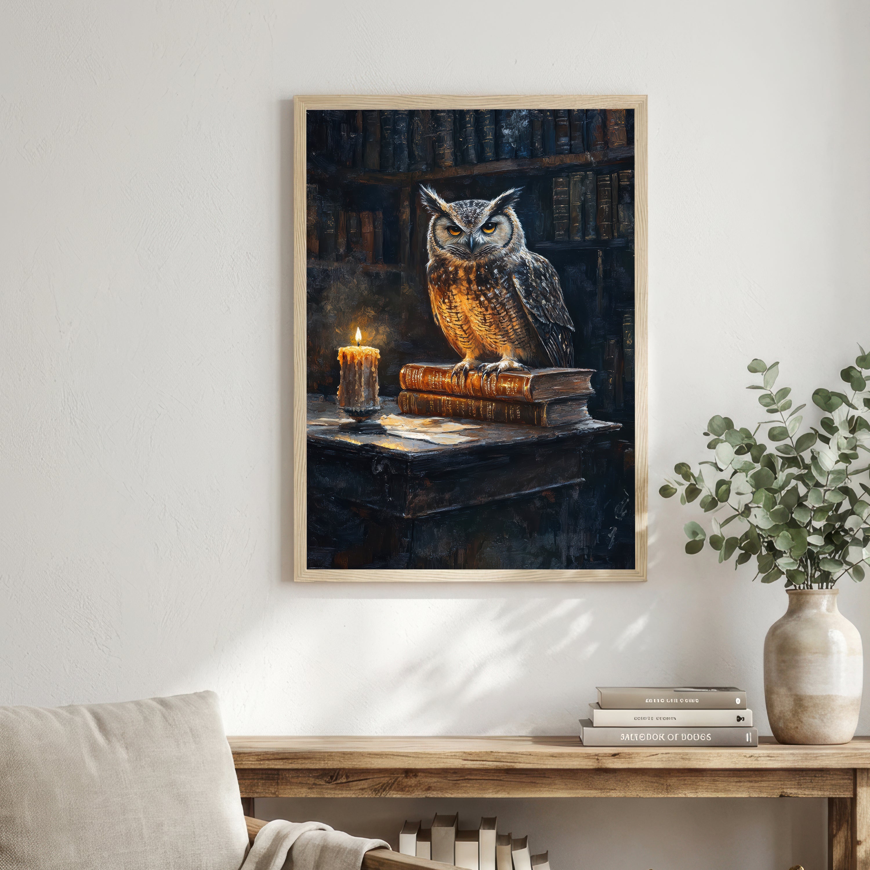 Dark Academia Owl Art Print