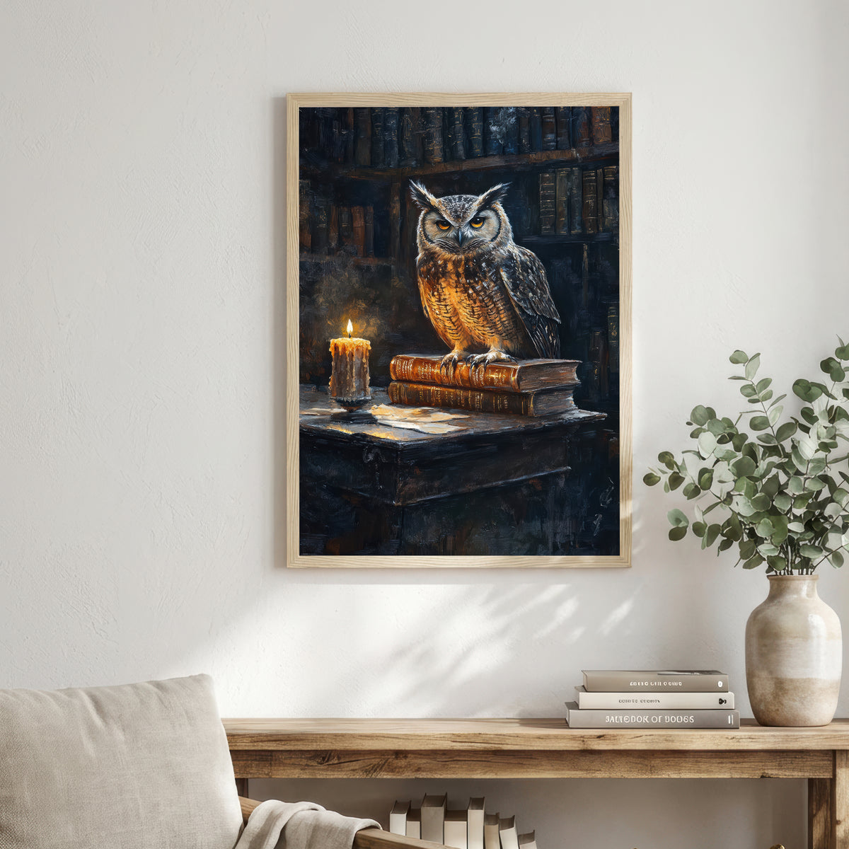 Dark Academia Owl Art Print