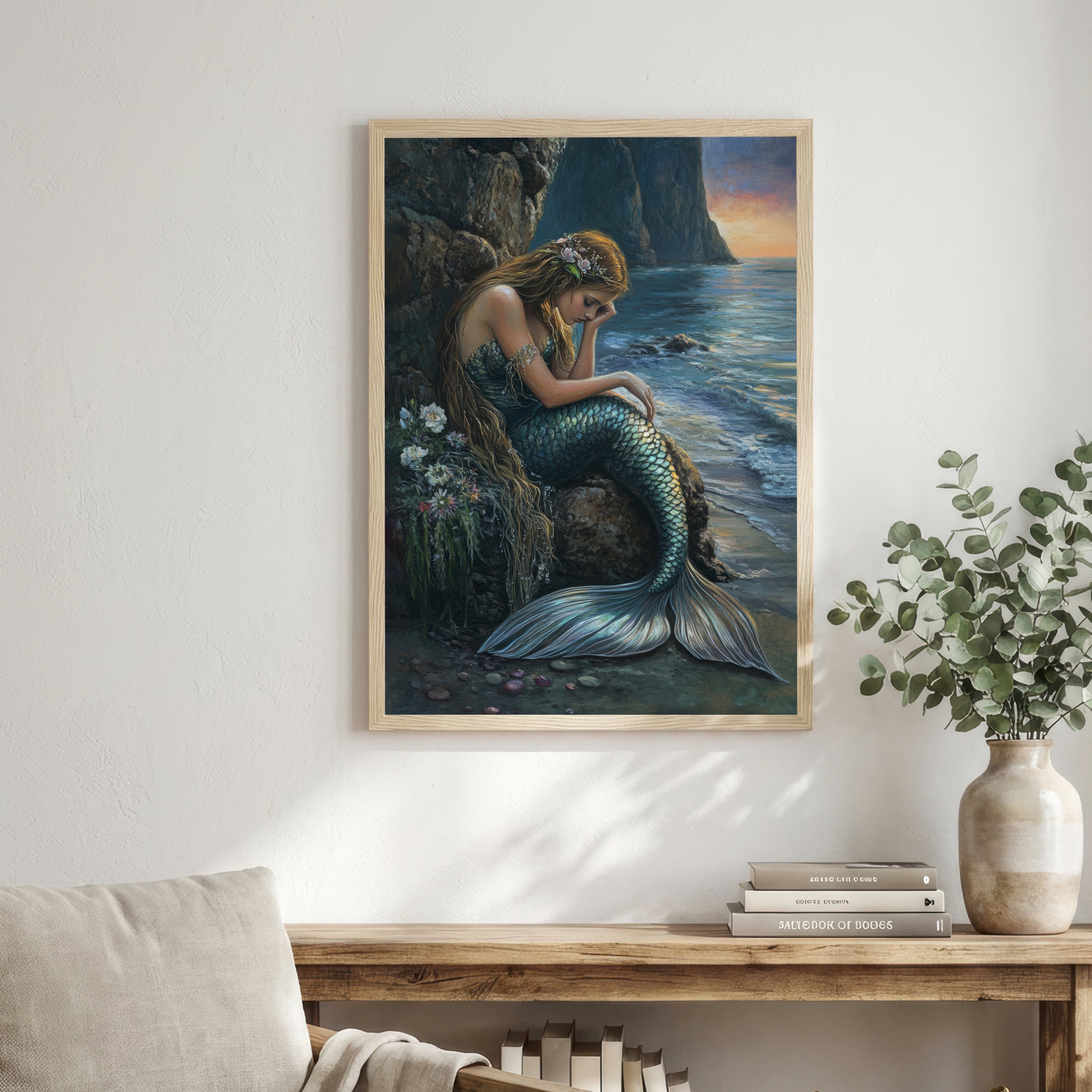 Mermaid by the Sea Art Print