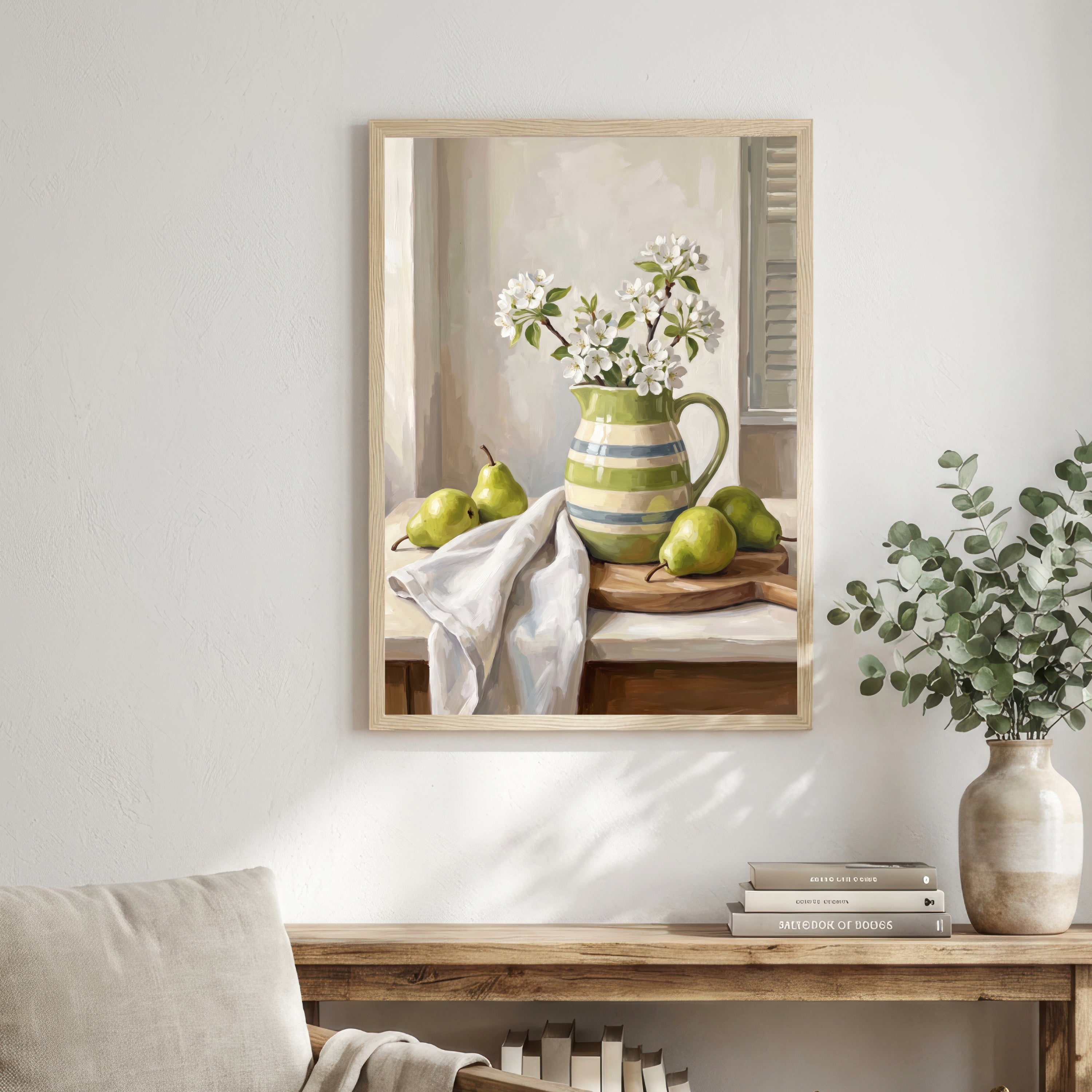 Pears and Blossoms Still Life Art Print
