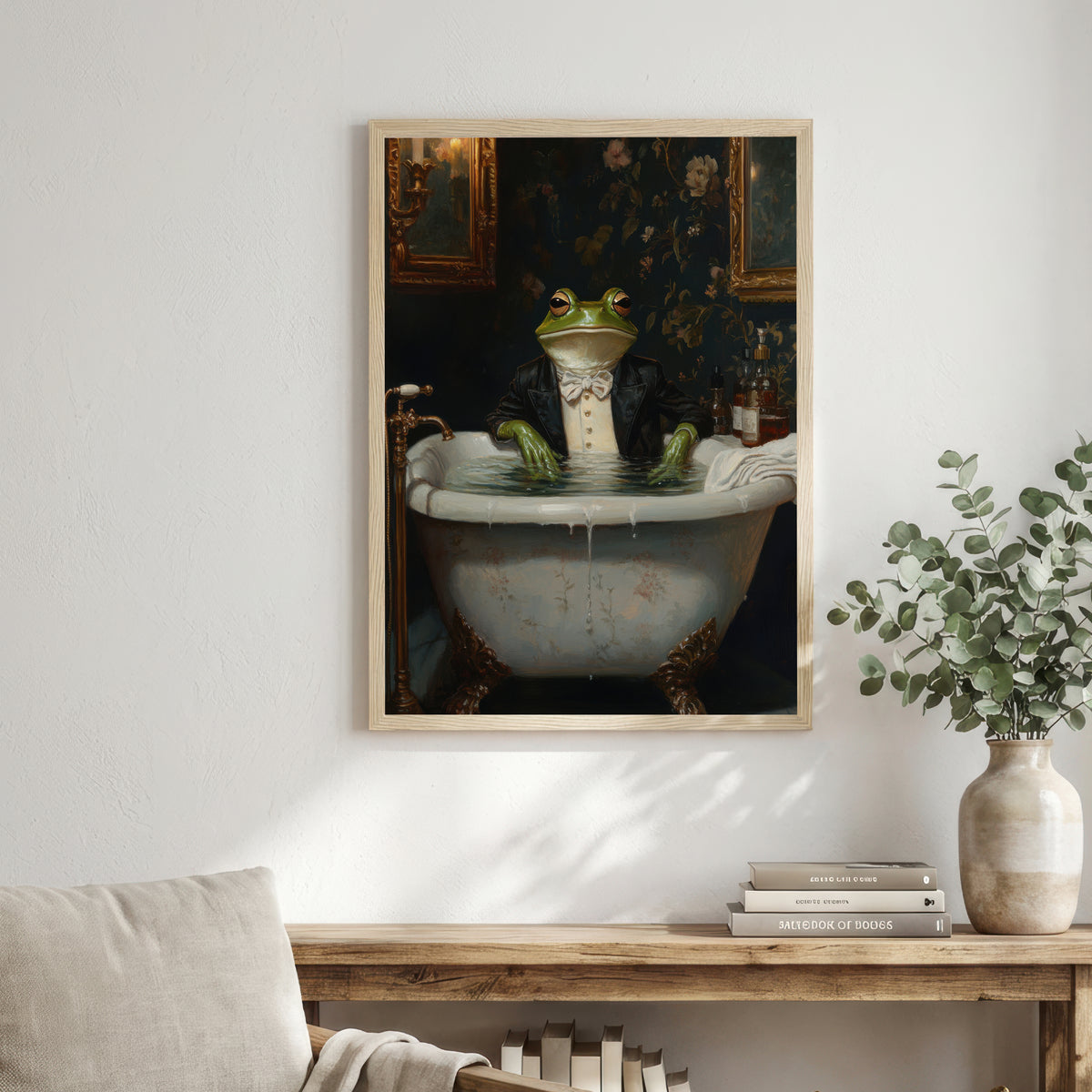 Dapper Frog Bath Art Print
