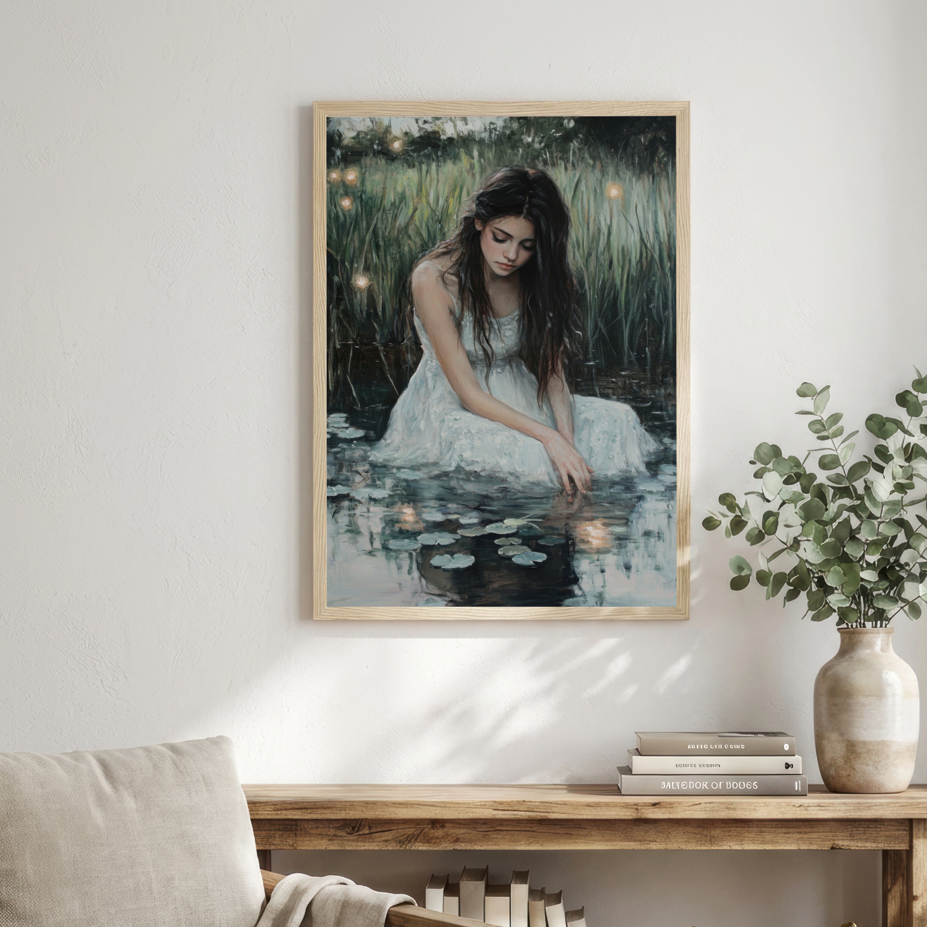 Woman in Water Romantic Art Print