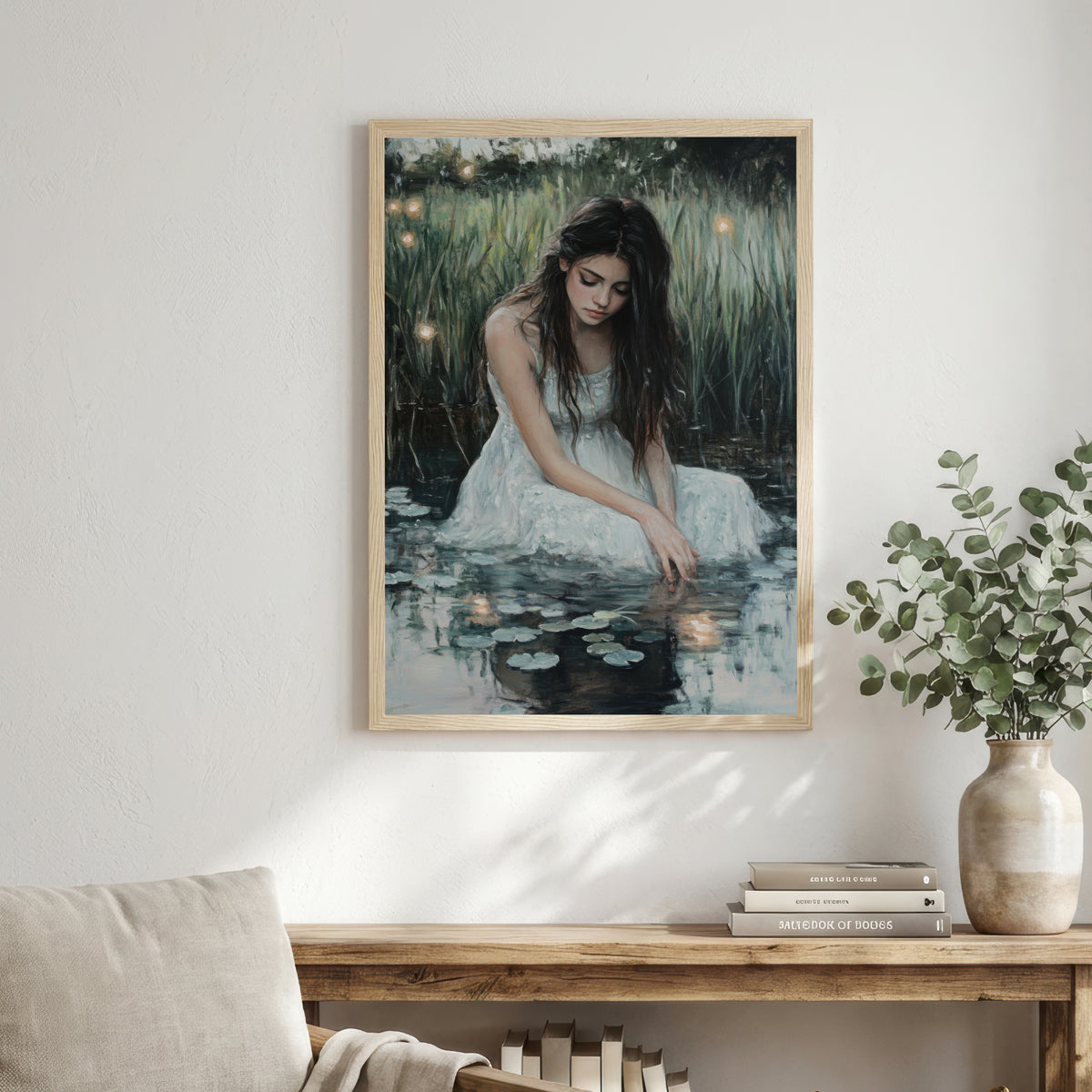 Woman in Water Romantic Art Print