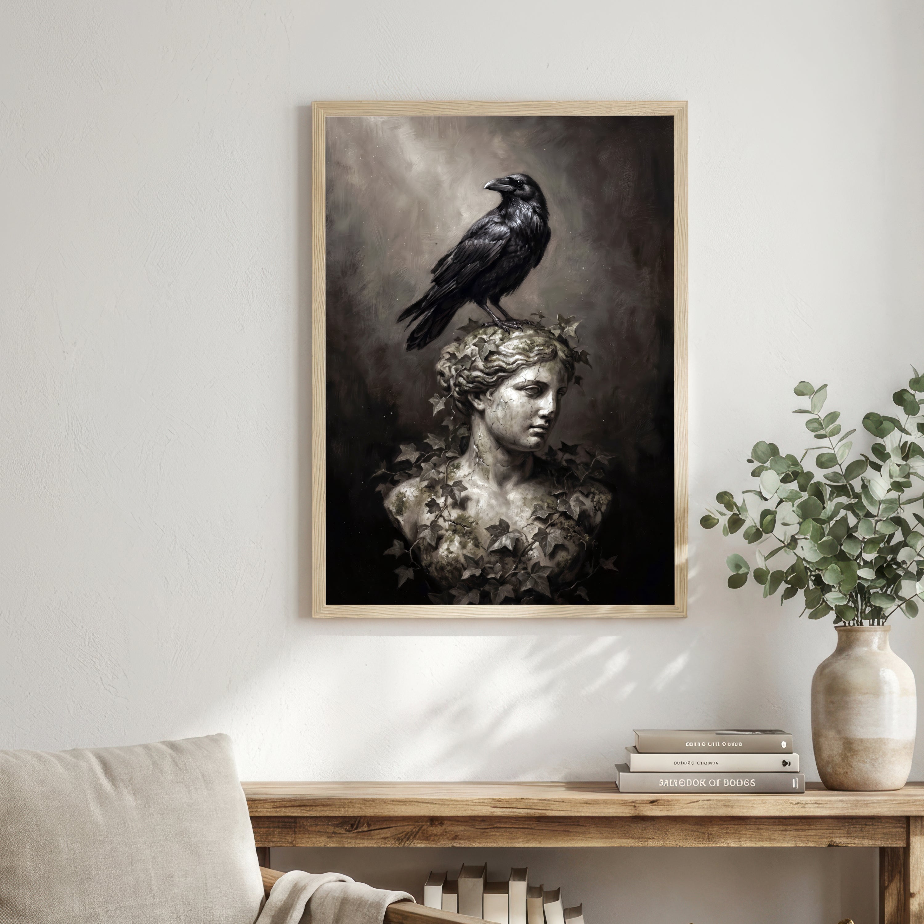 Raven and Classical Bust Art Print