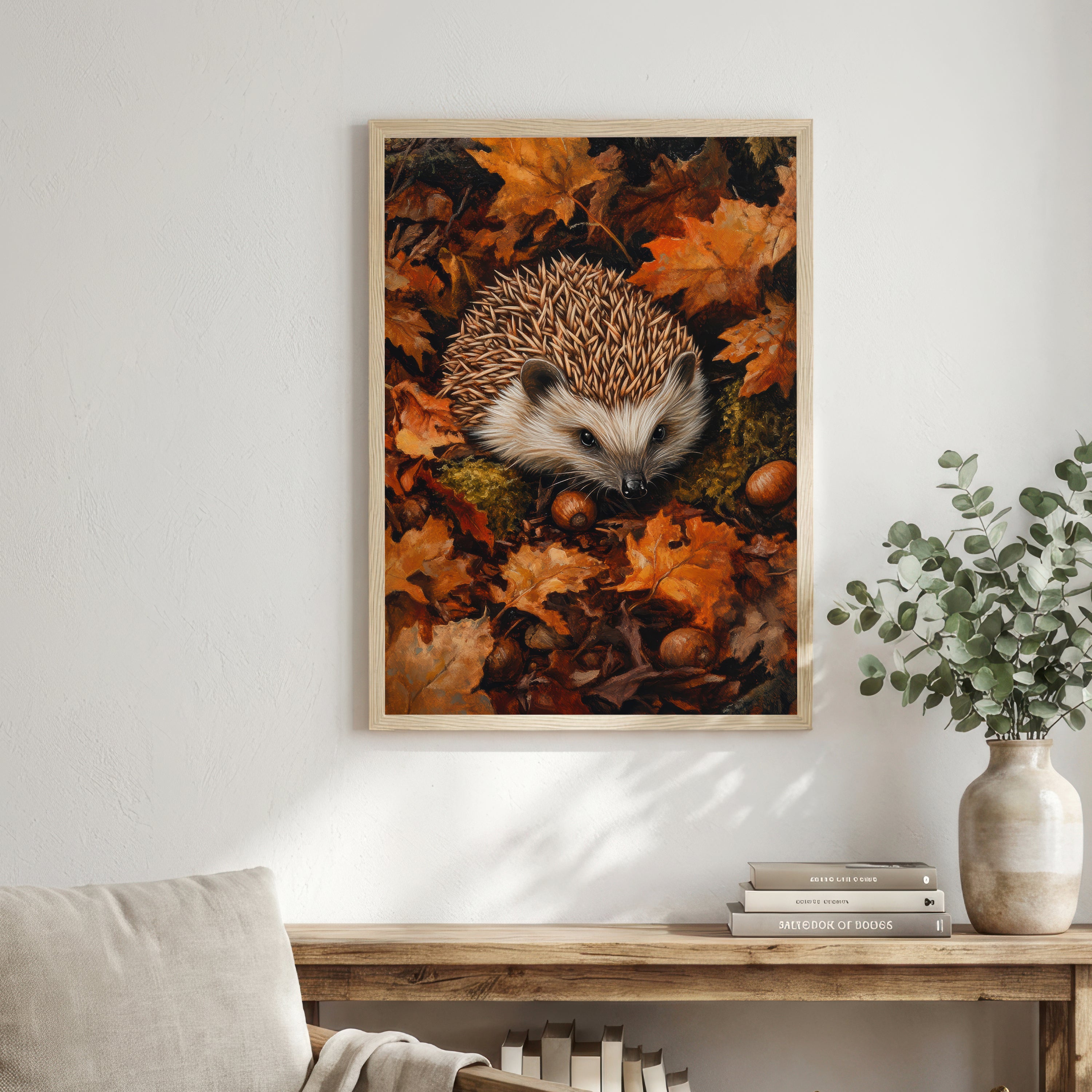 Autumn Hedgehog Woodland Art Print