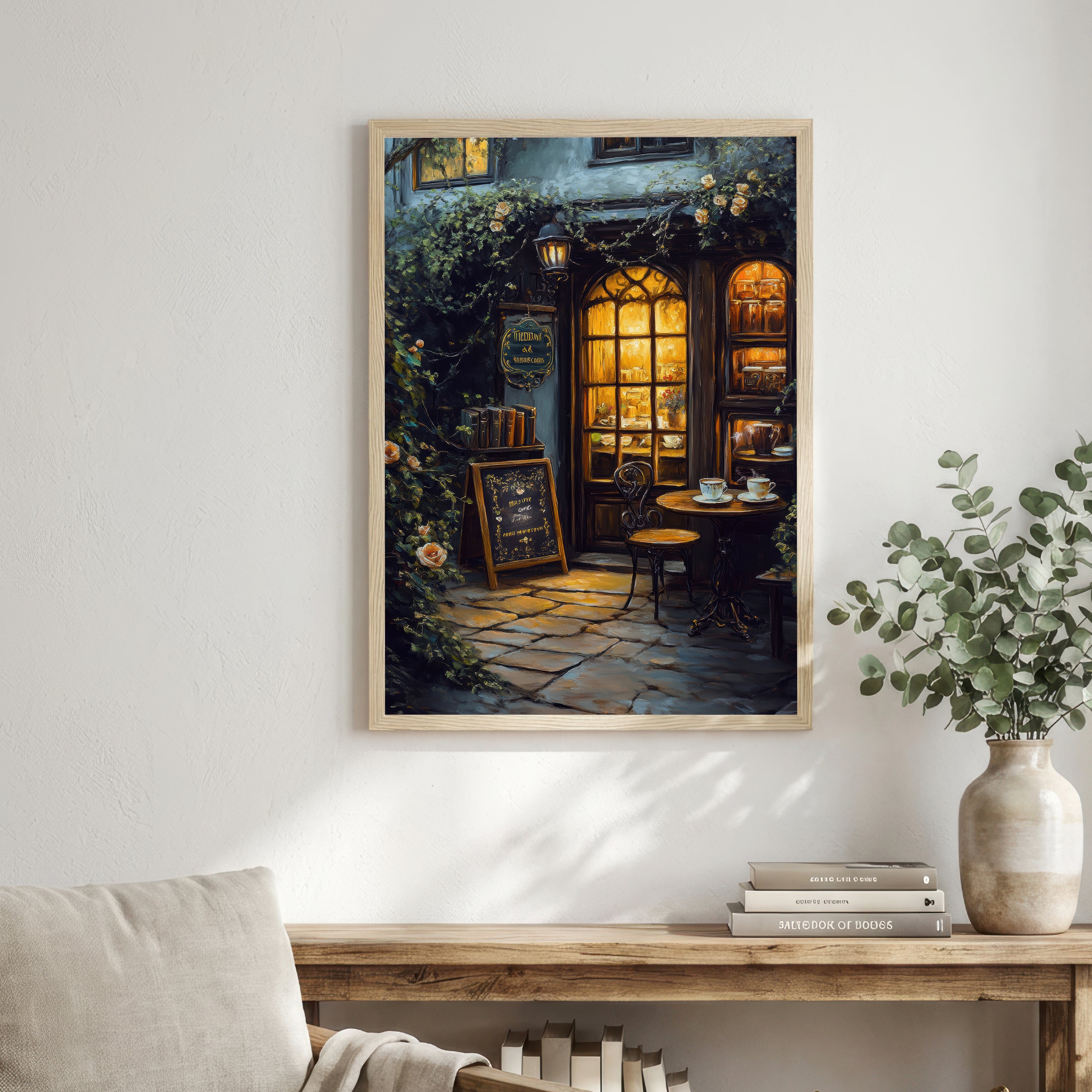 Ivy-Covered Tea Shop Art Print