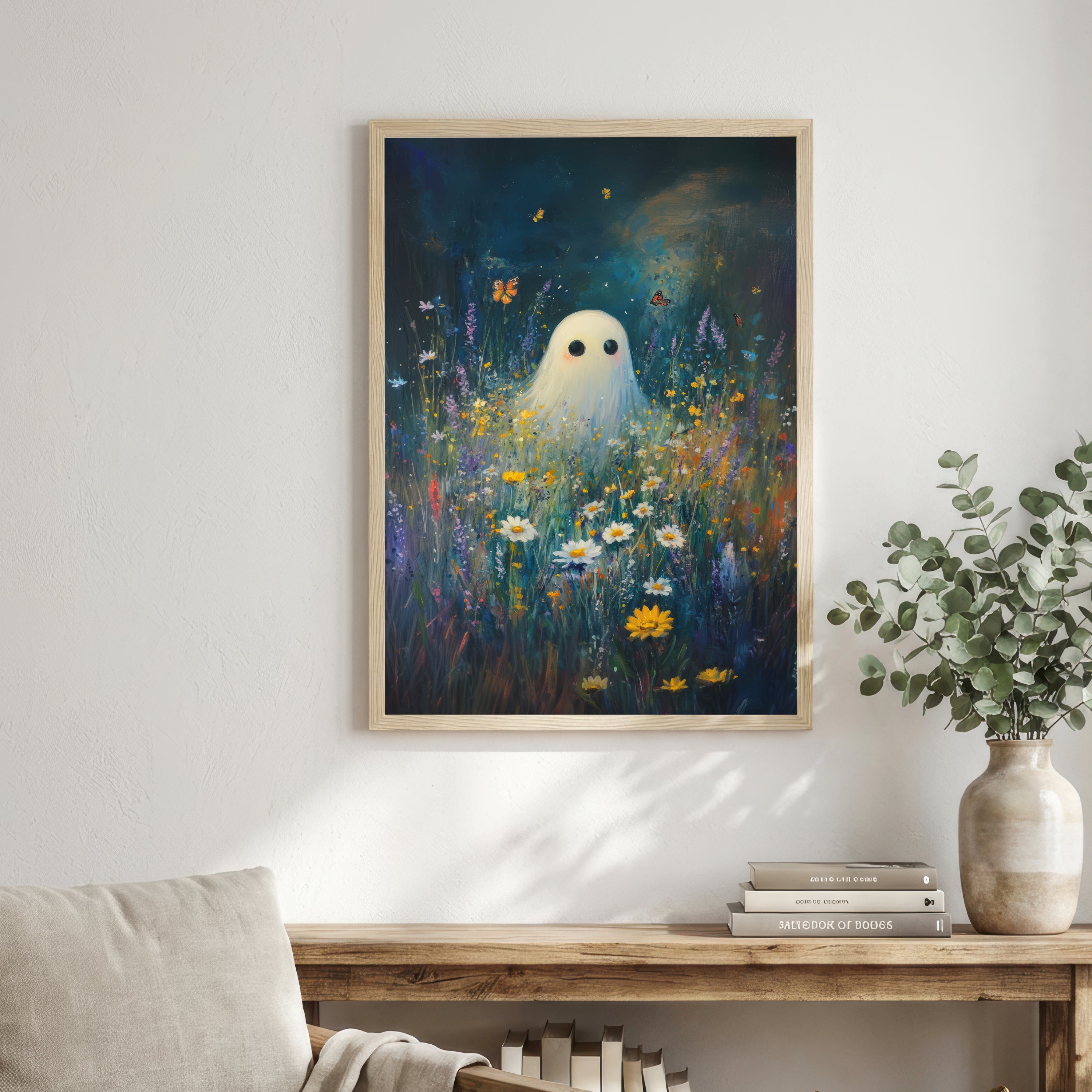 Ghost in Wildflower Meadow Art Print
