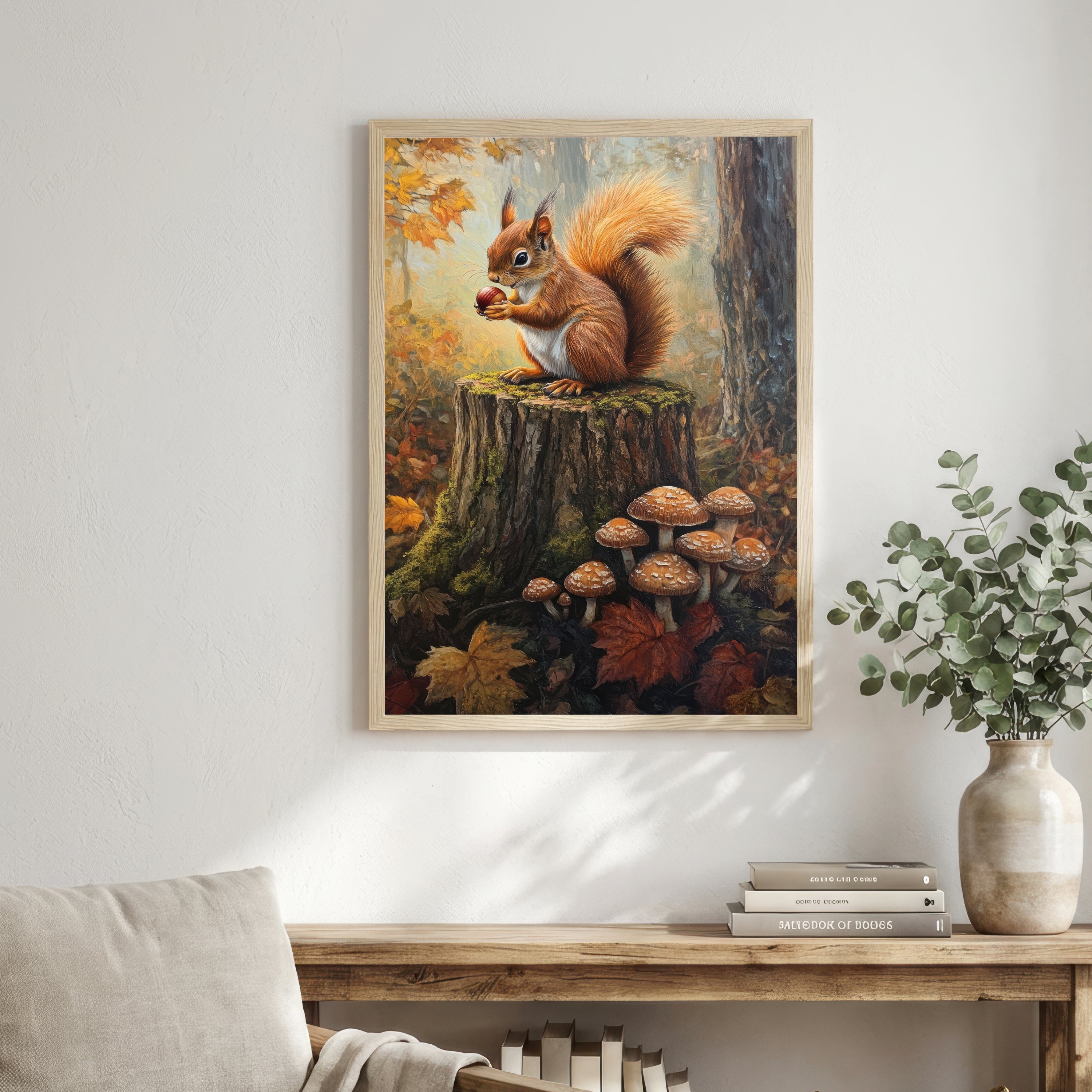 Autumn Squirrel Woodland Art Print