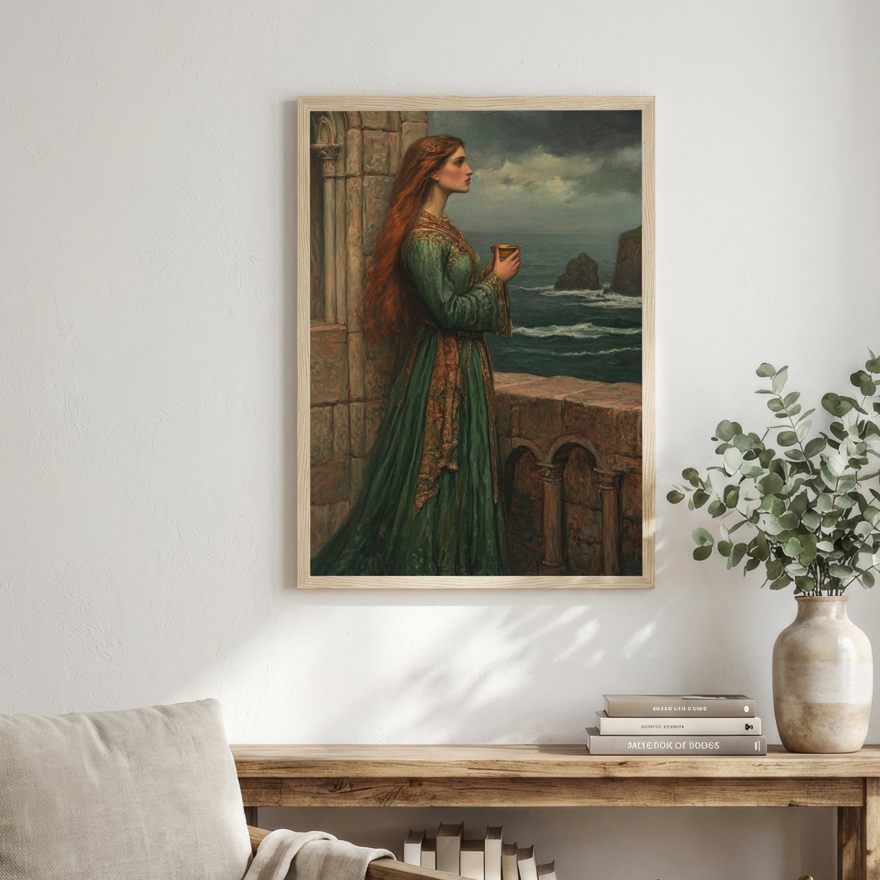 Medieval Woman by the Sea Art Print