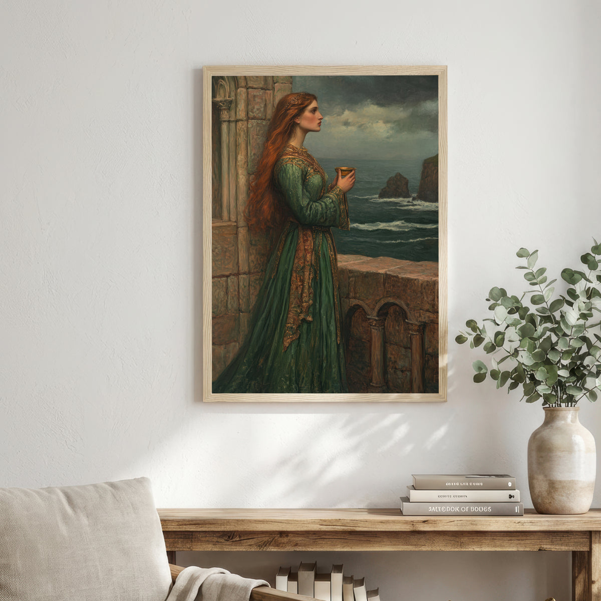 Medieval Woman by the Sea Art Print