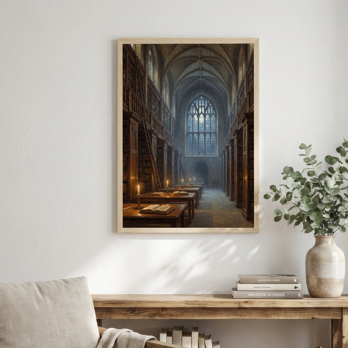 Gothic Library Dark Academia Art Print