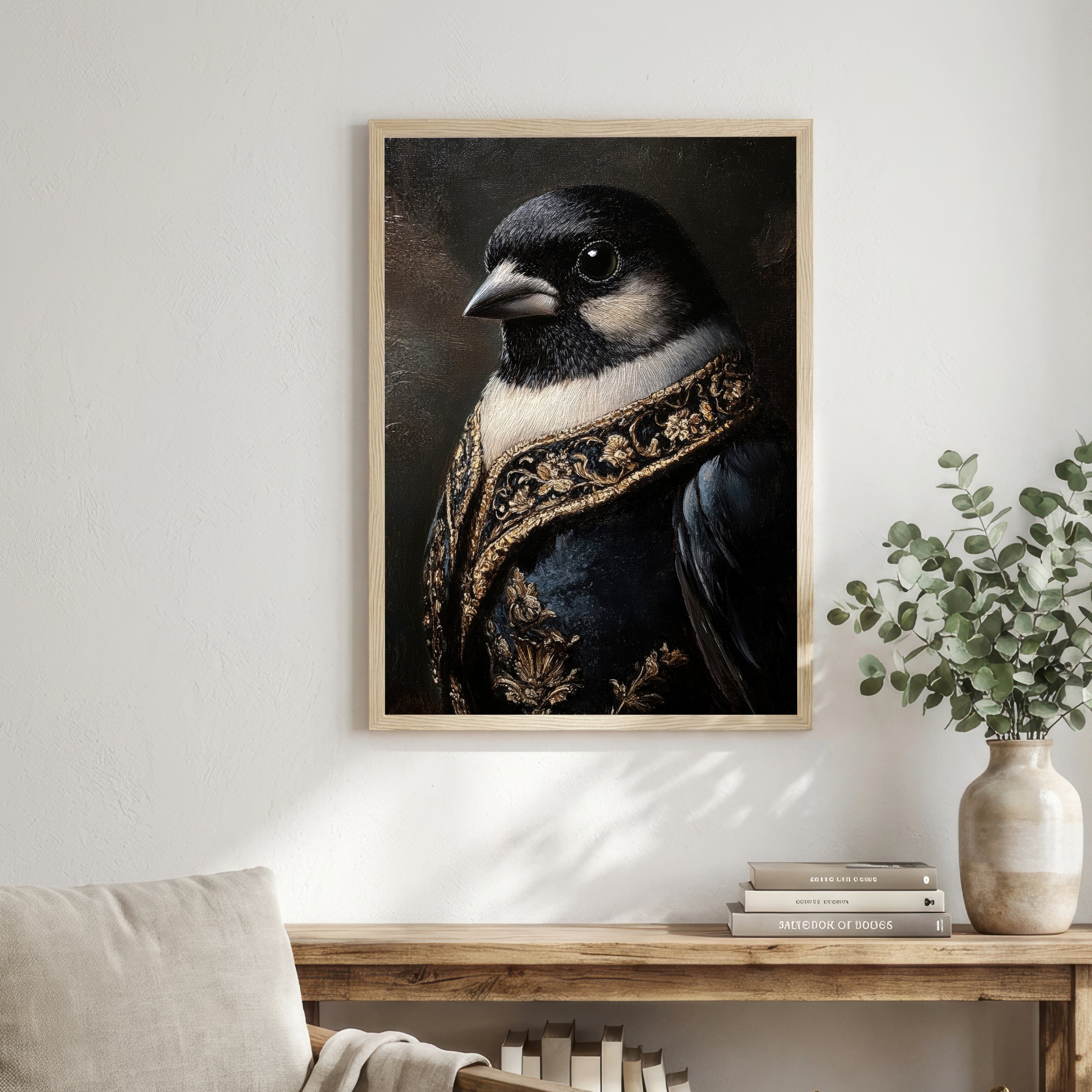 Gothic Magpie Portrait Art Print