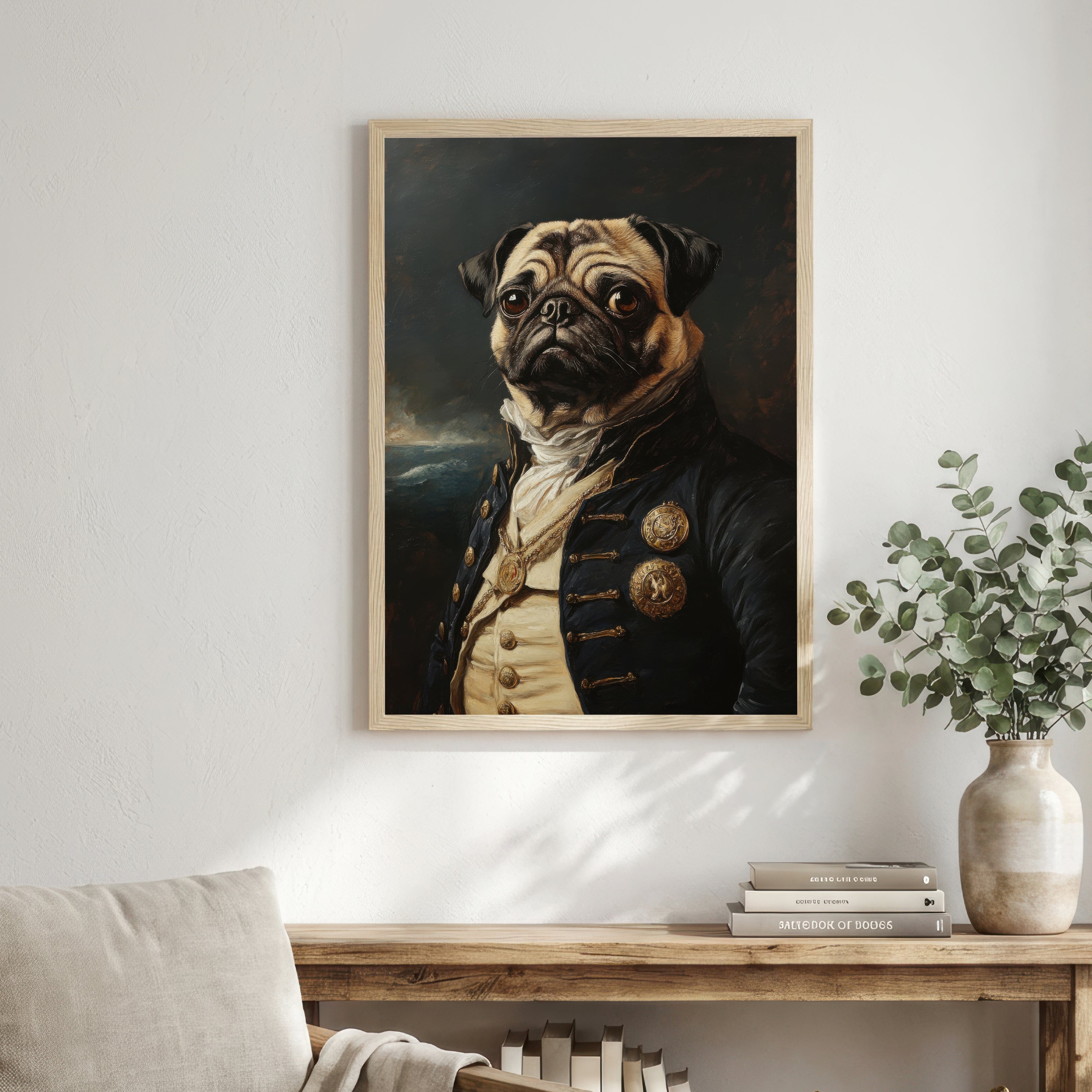 Aristocratic Pug Portrait Art Print