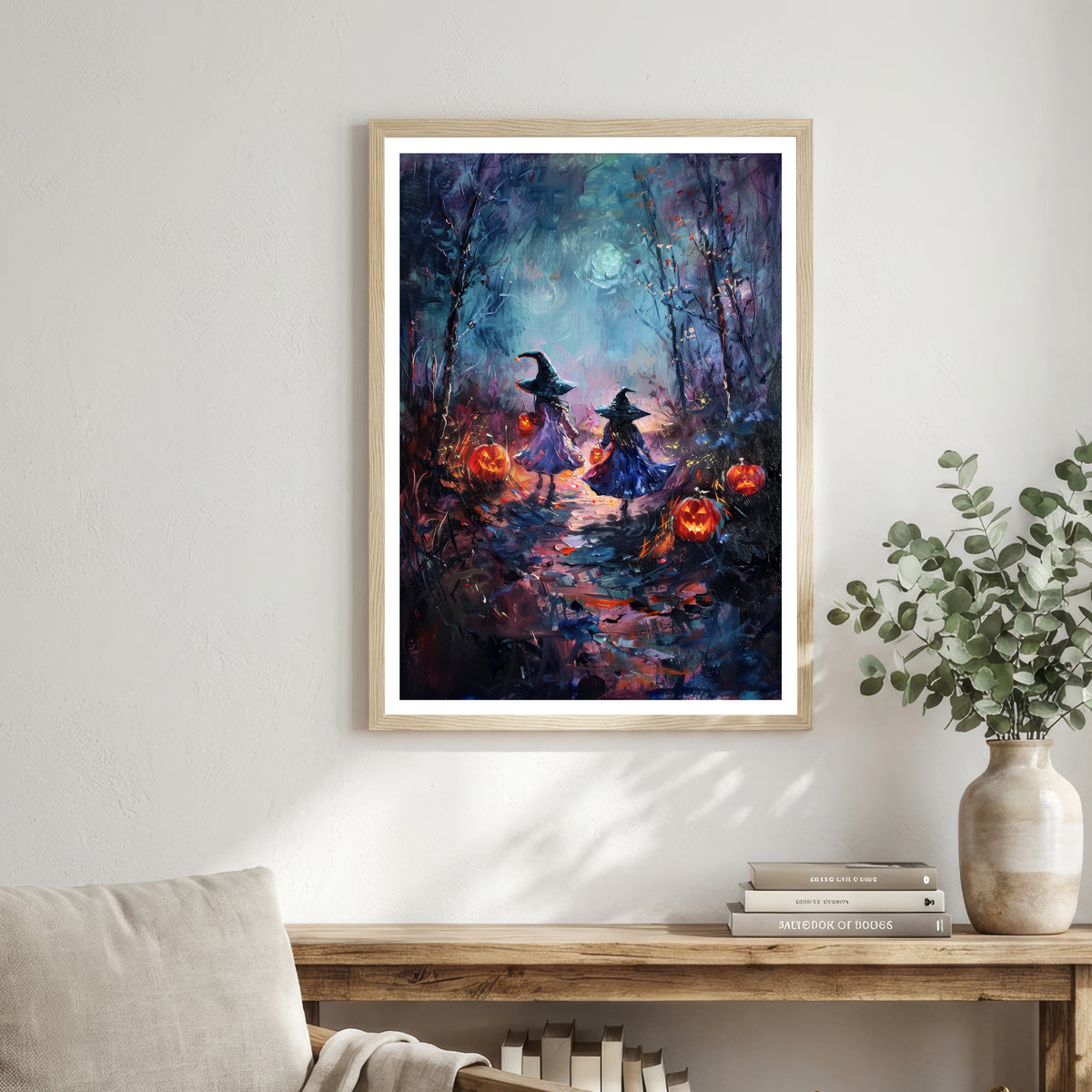 Halloween Witches Forest Art Print