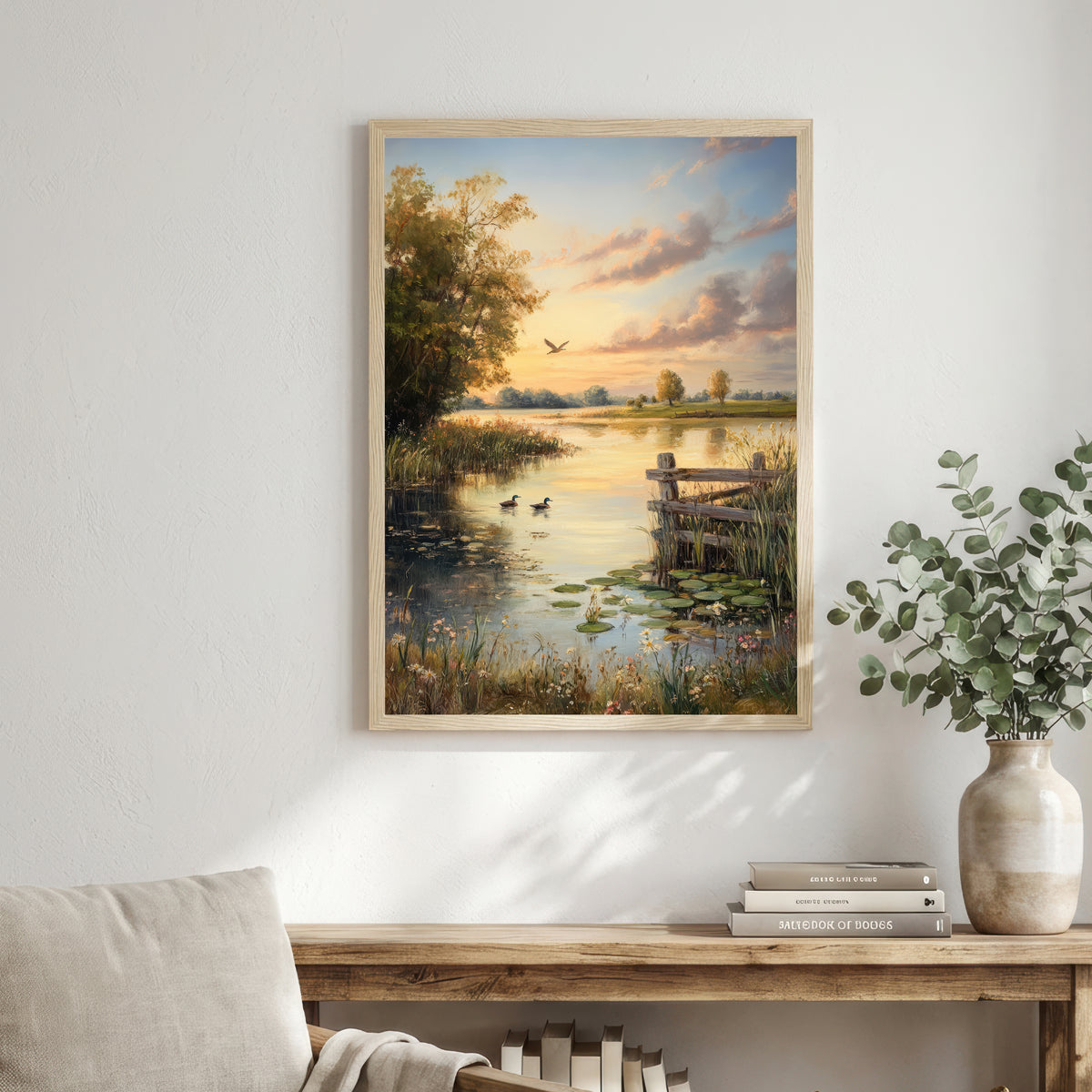 Serene Pond Landscape Art Print