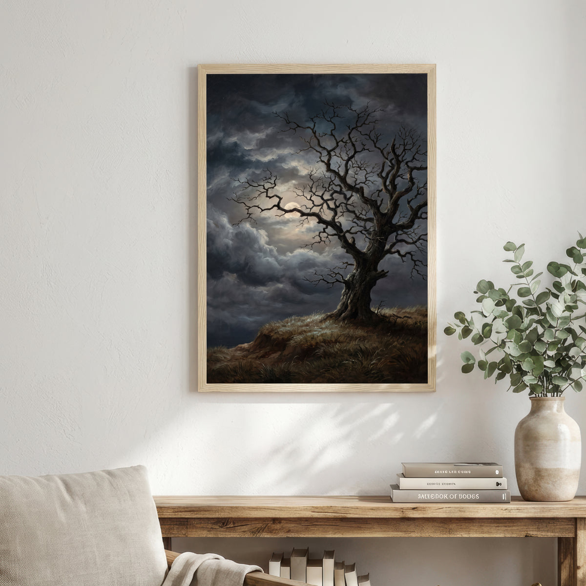 Moonlit Gnarled Tree Art Print