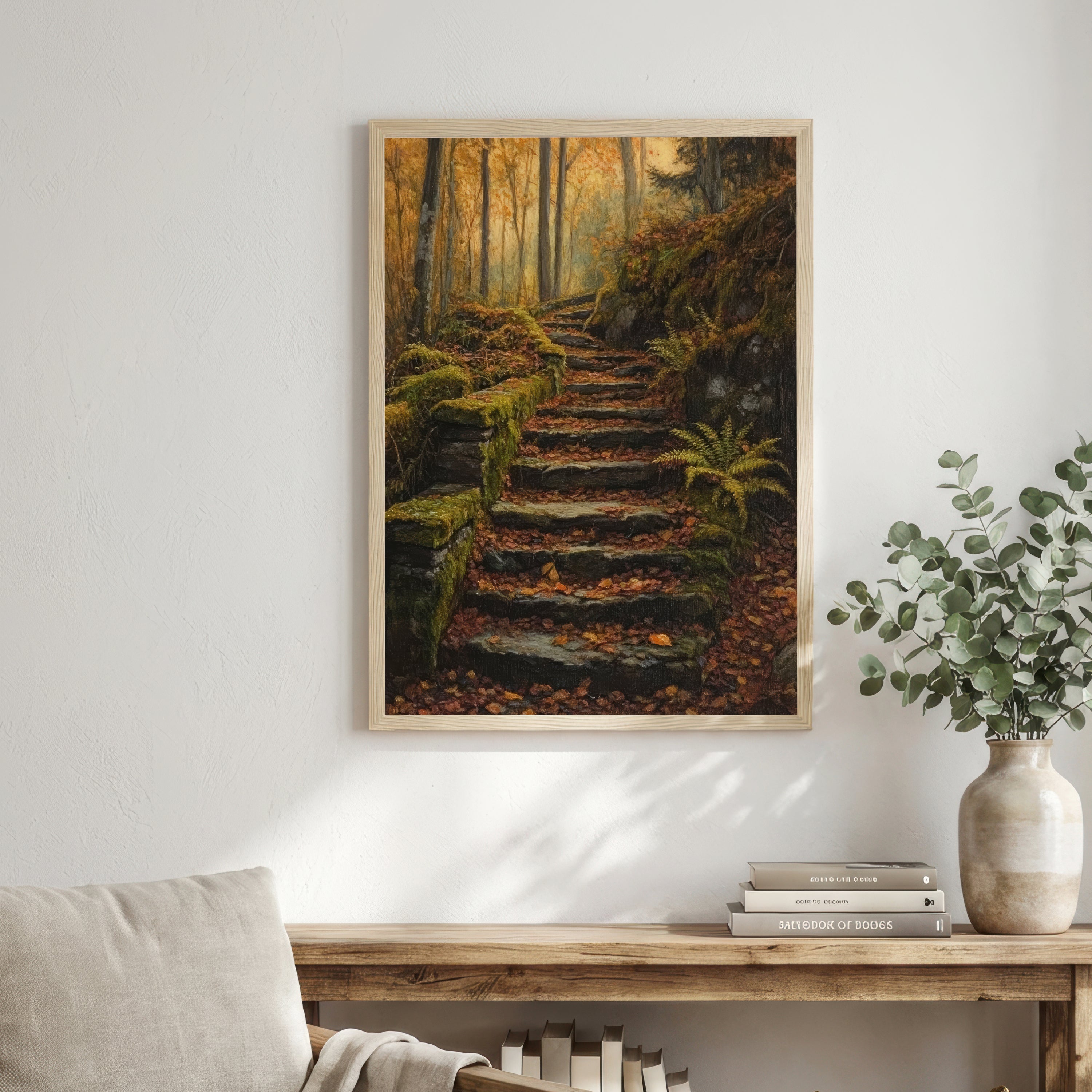Mossy Woodland Path Art Print