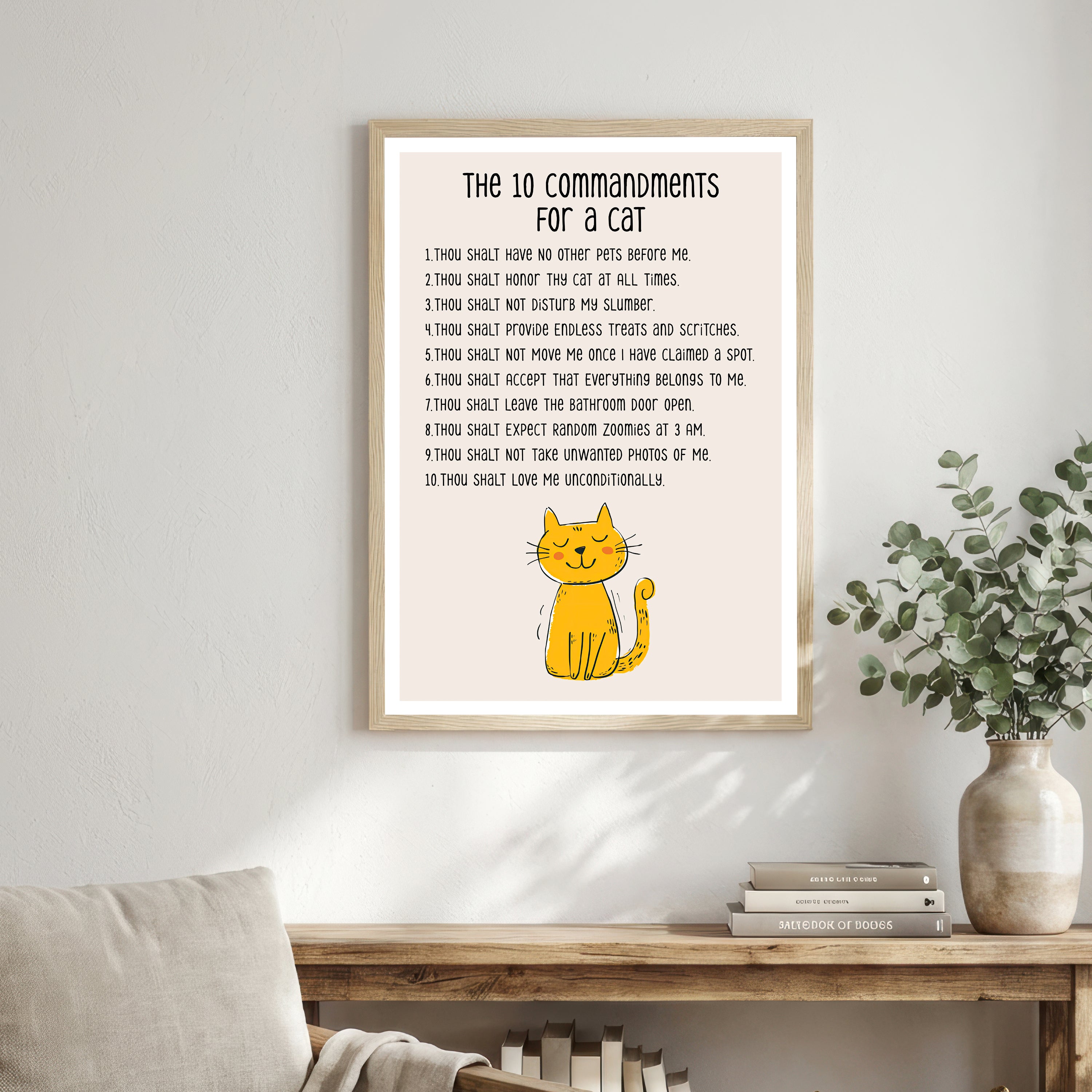 Cat Commandments Typography Art Print