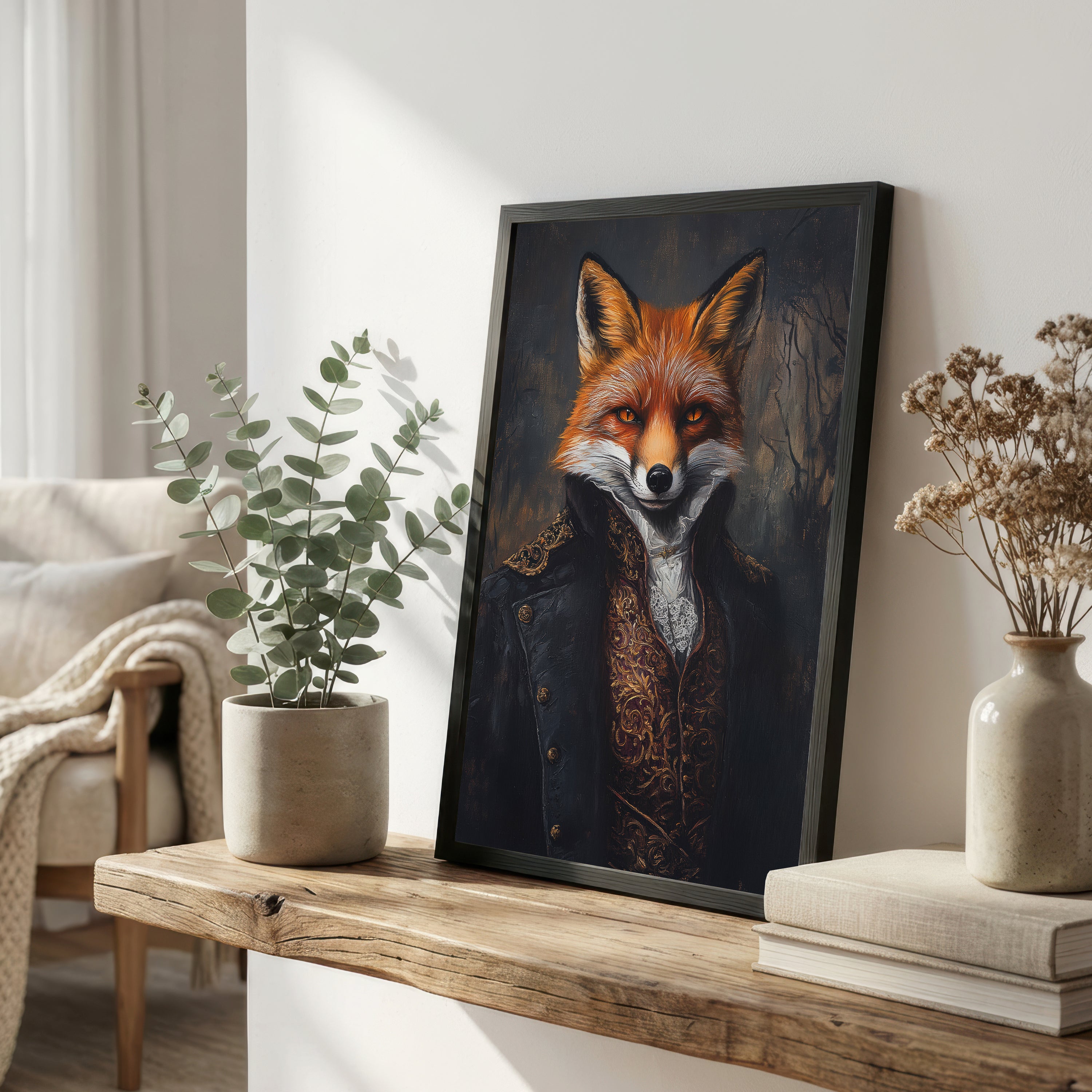 Dapper Fox Dark Academia Art Print