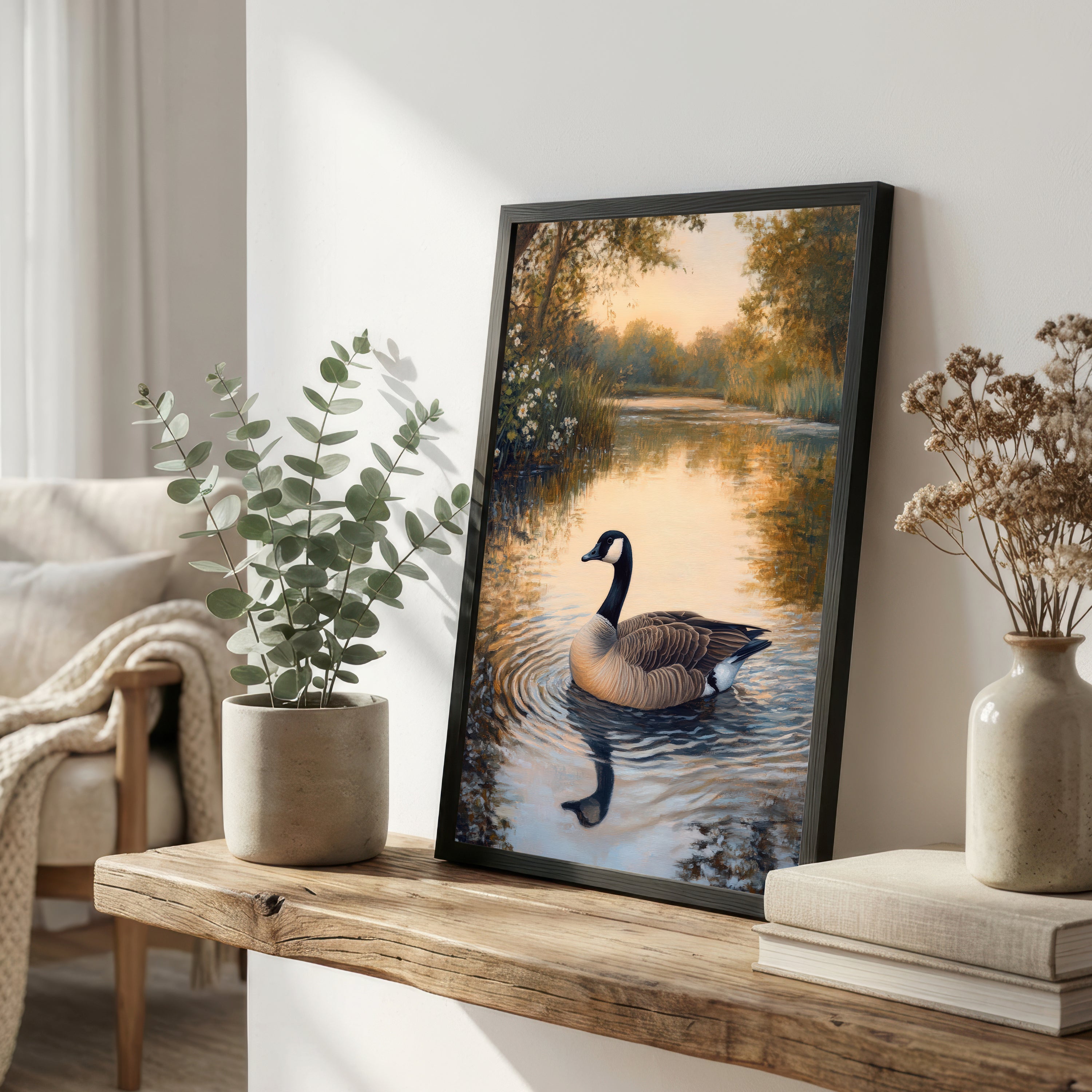 Canada Goose Pond Art Print
