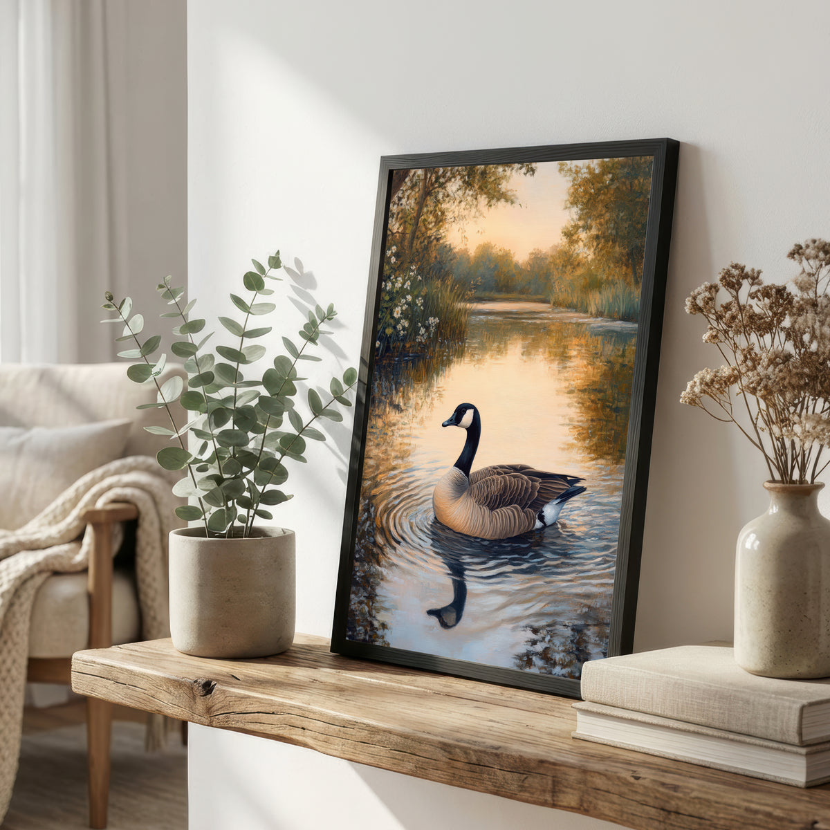 Canada Goose Pond Art Print