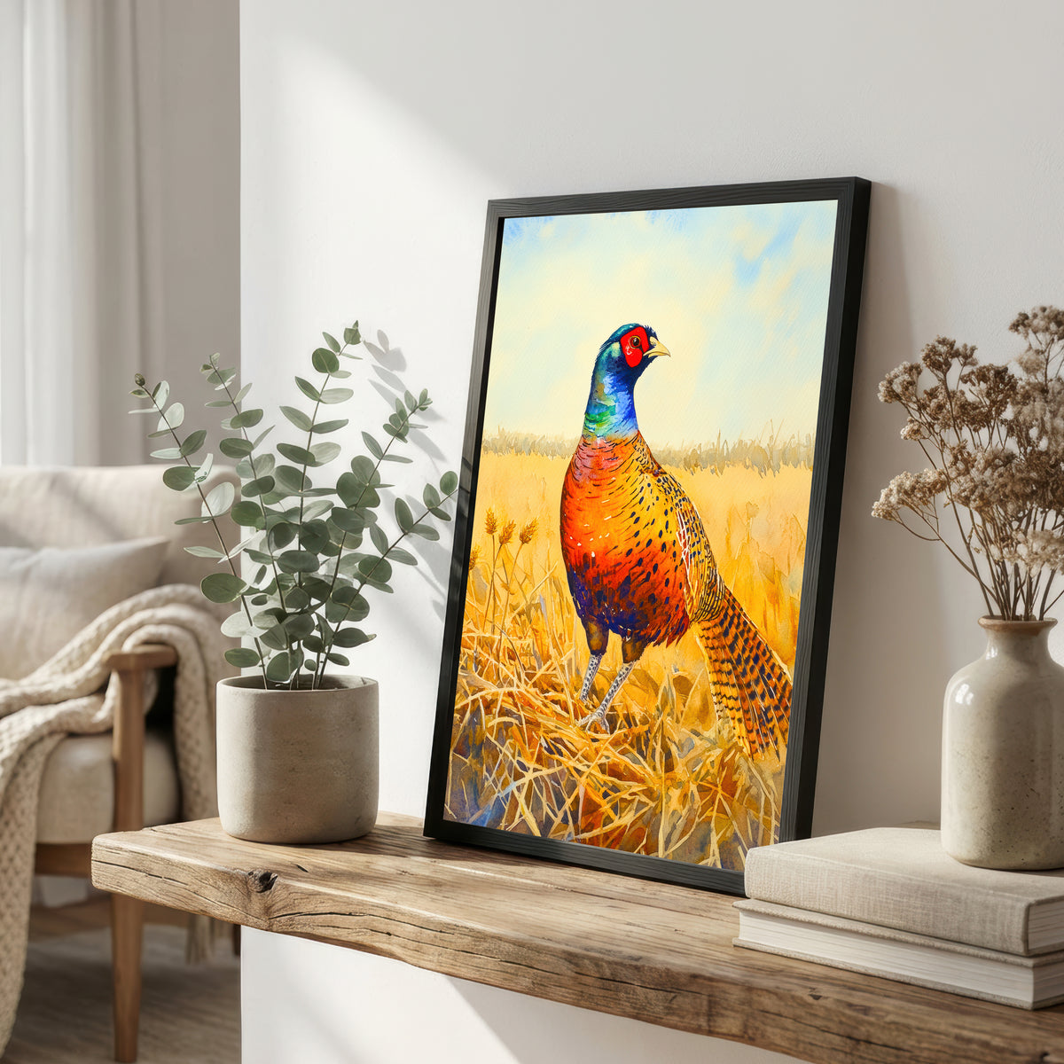 Colourful Pheasant Watercolour Art Print
