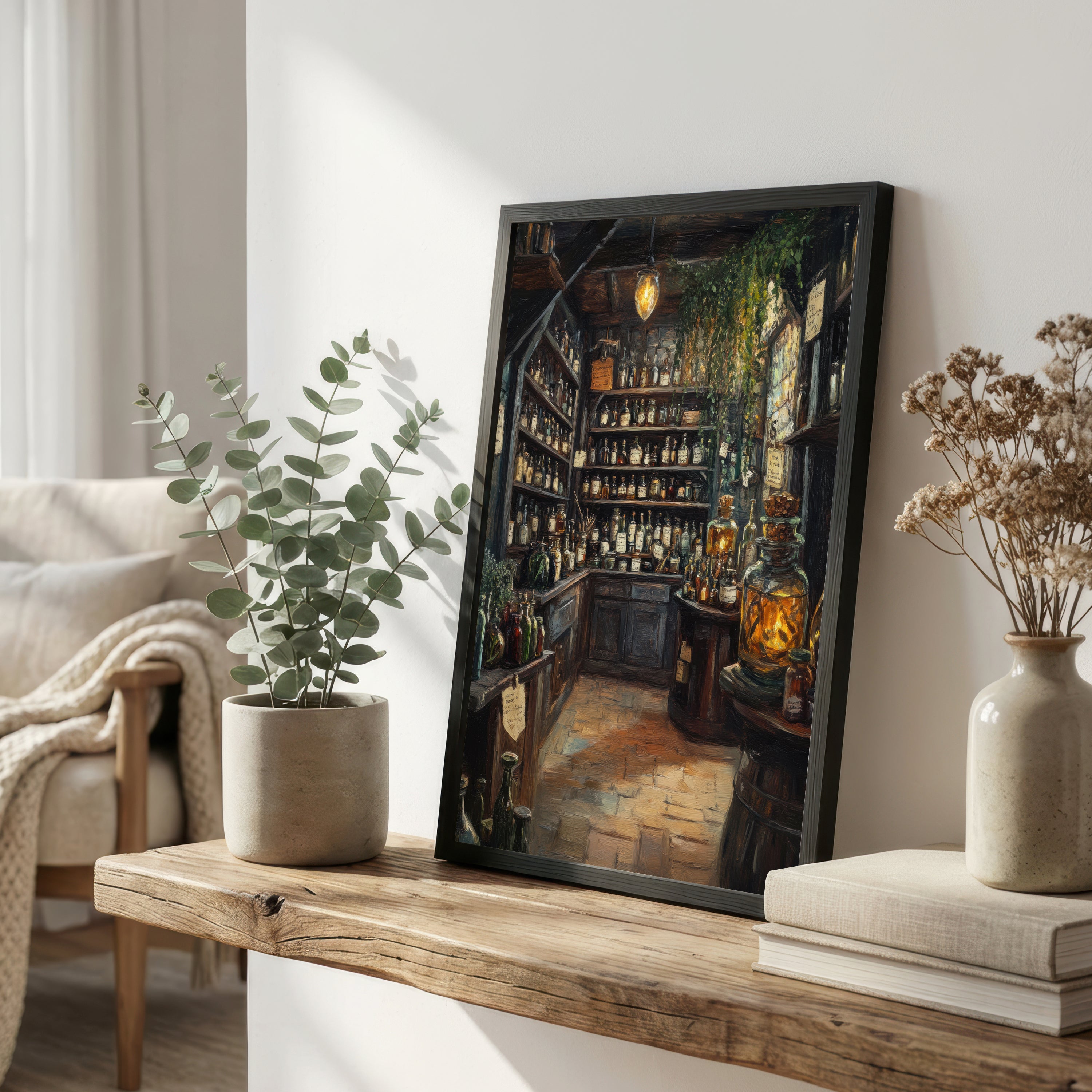 Moody Apothecary Shop Art Print