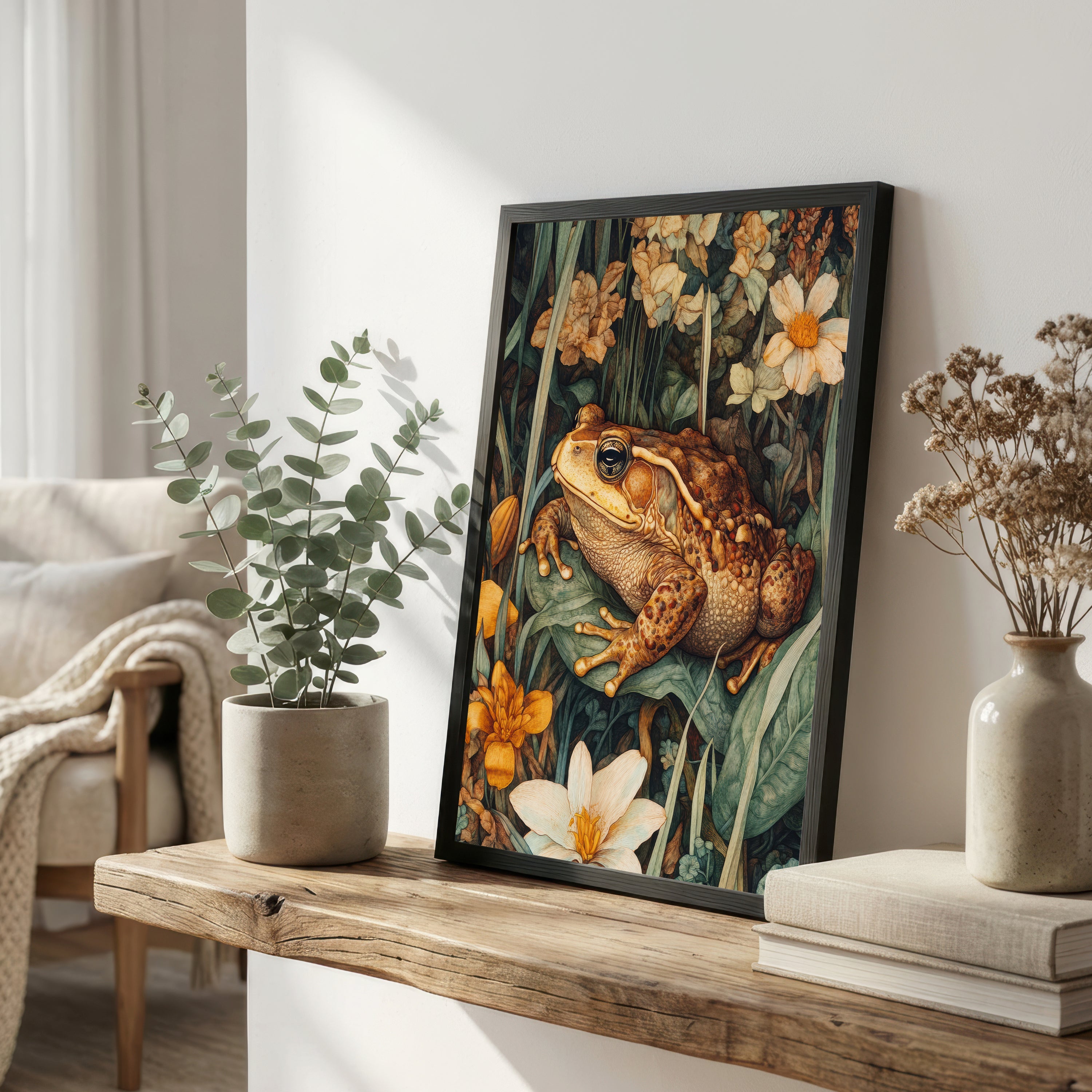 Frog Among Flowers Art Print