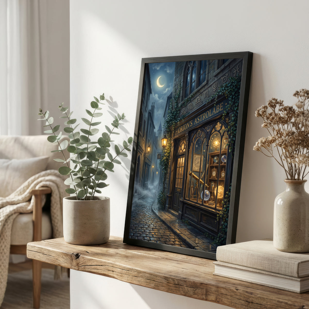 Moonlit Astrological Shop Art Print