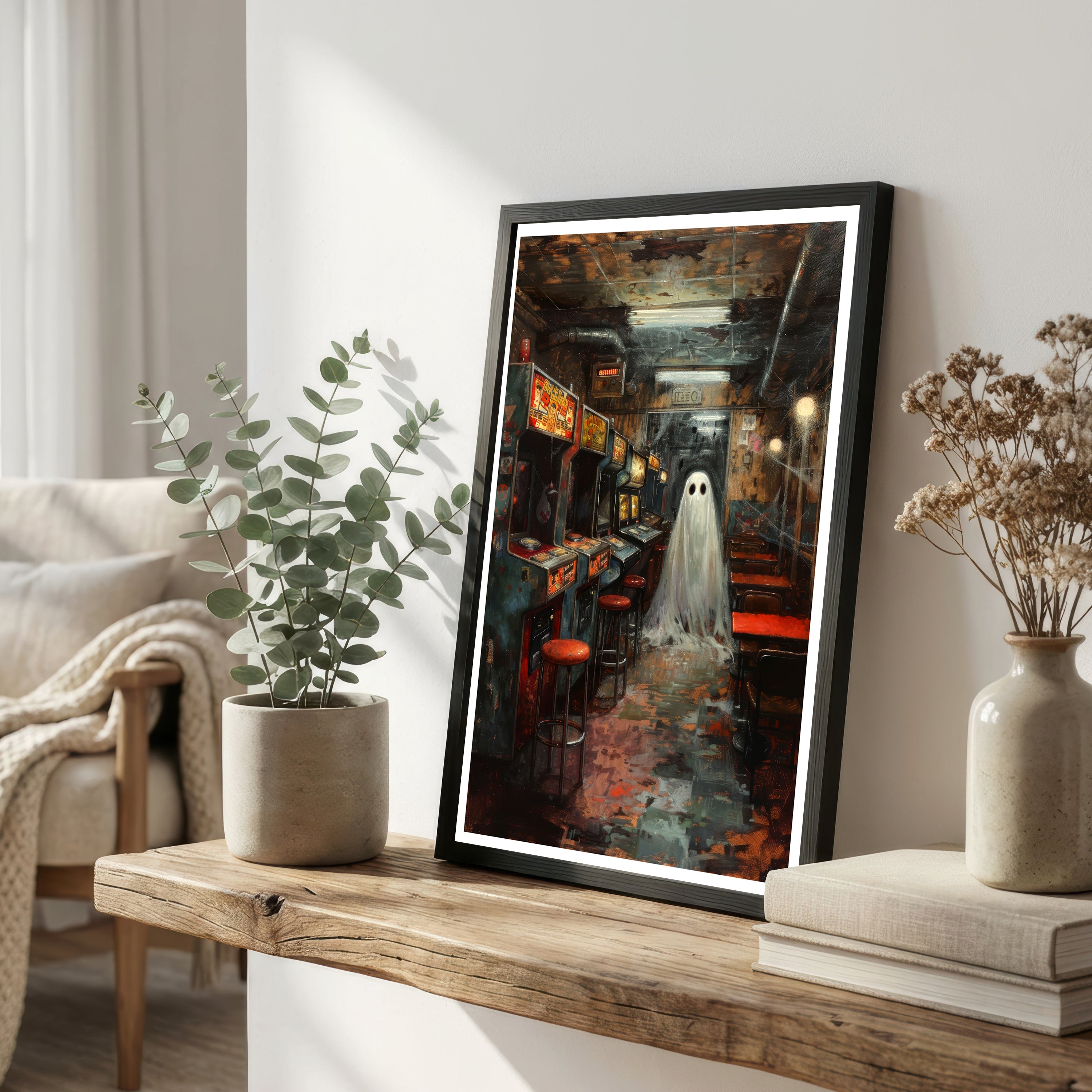 Haunted Arcade Ghost Art Print